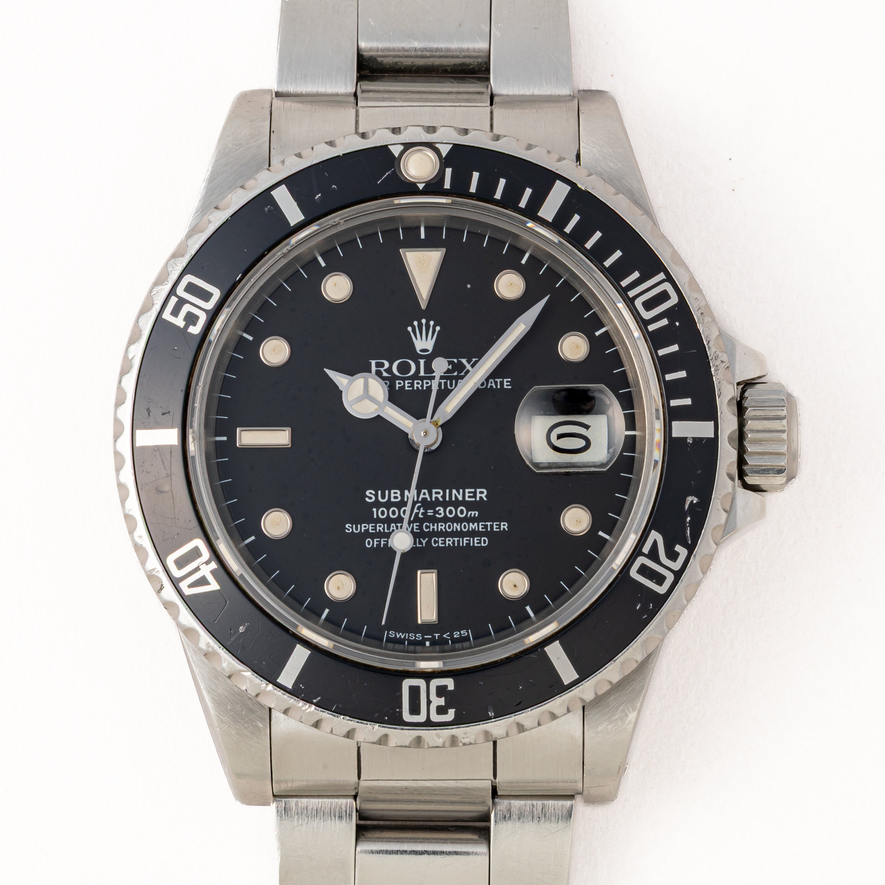 ロレックス サブマリーナー 自動巻き 1985年製 Ref.16800 フチあり夜光 箱、ギャラ、冊子付き