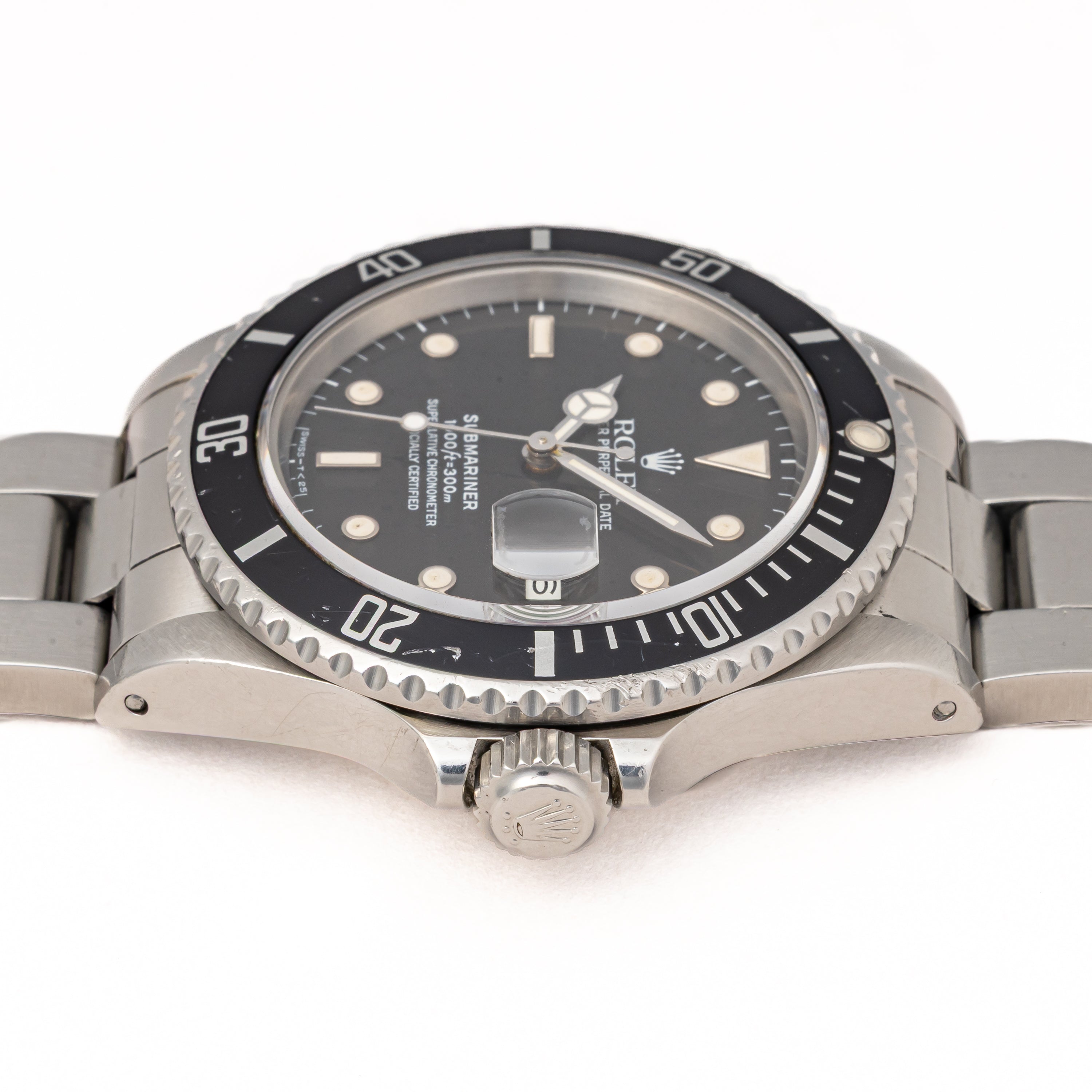 ロレックス サブマリーナー 自動巻き 1985年製 Ref.16800 フチあり夜光 箱、ギャラ、冊子付き
