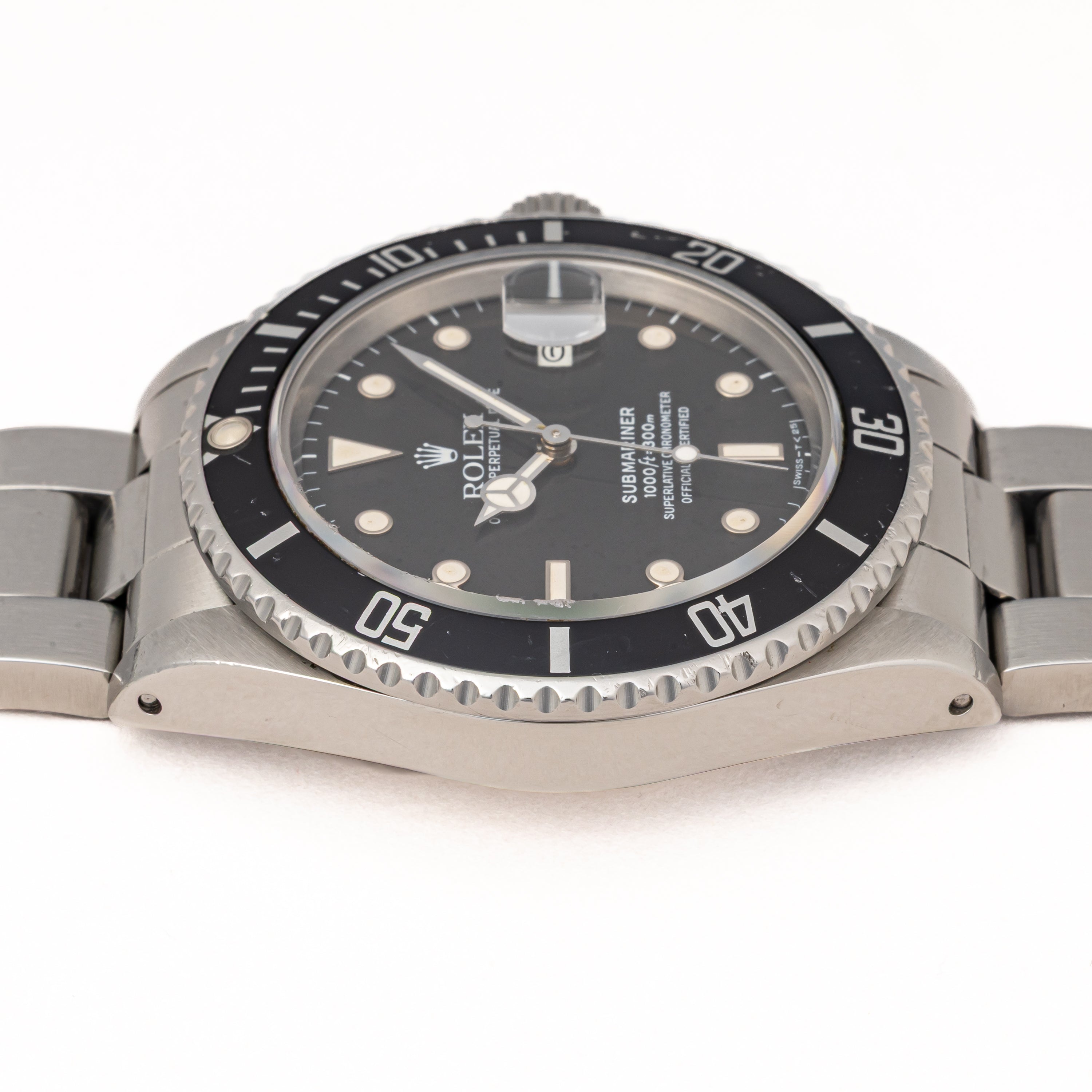 ロレックス サブマリーナー 自動巻き 1985年製 Ref.16800 フチあり夜光 箱、ギャラ、冊子付き