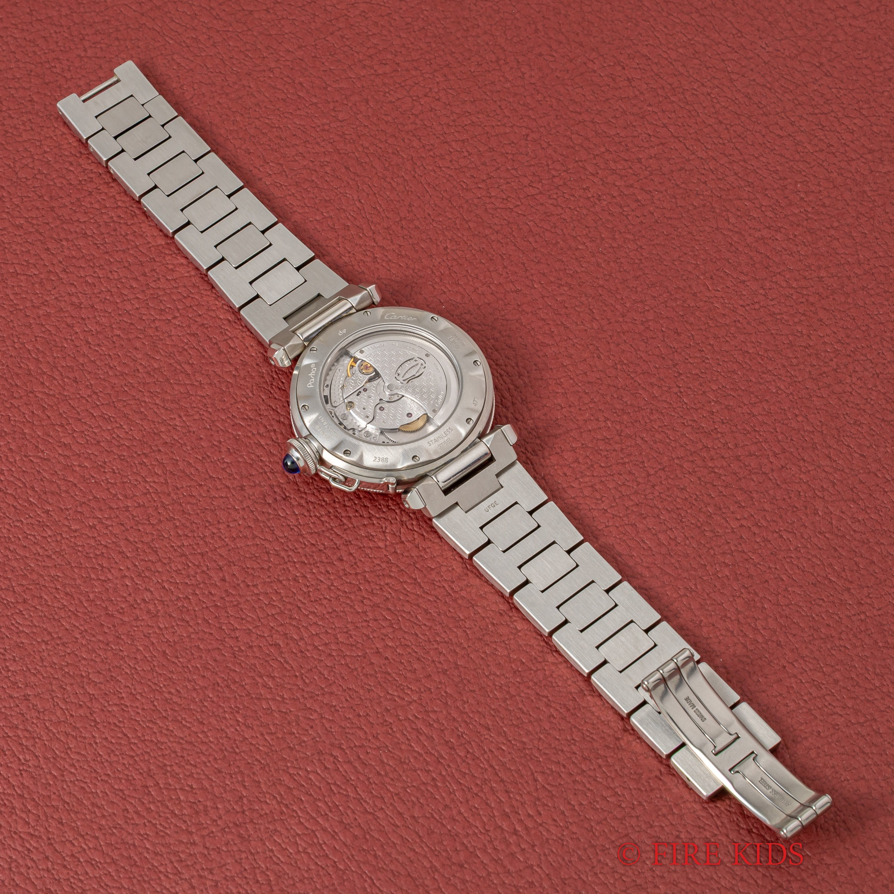 カルティエ パシャ シータイマーGMT 自動巻き 2001年販売ギャラ記載 自動巻き パワーリザーブ 38mmケース 箱 ギャラ付き