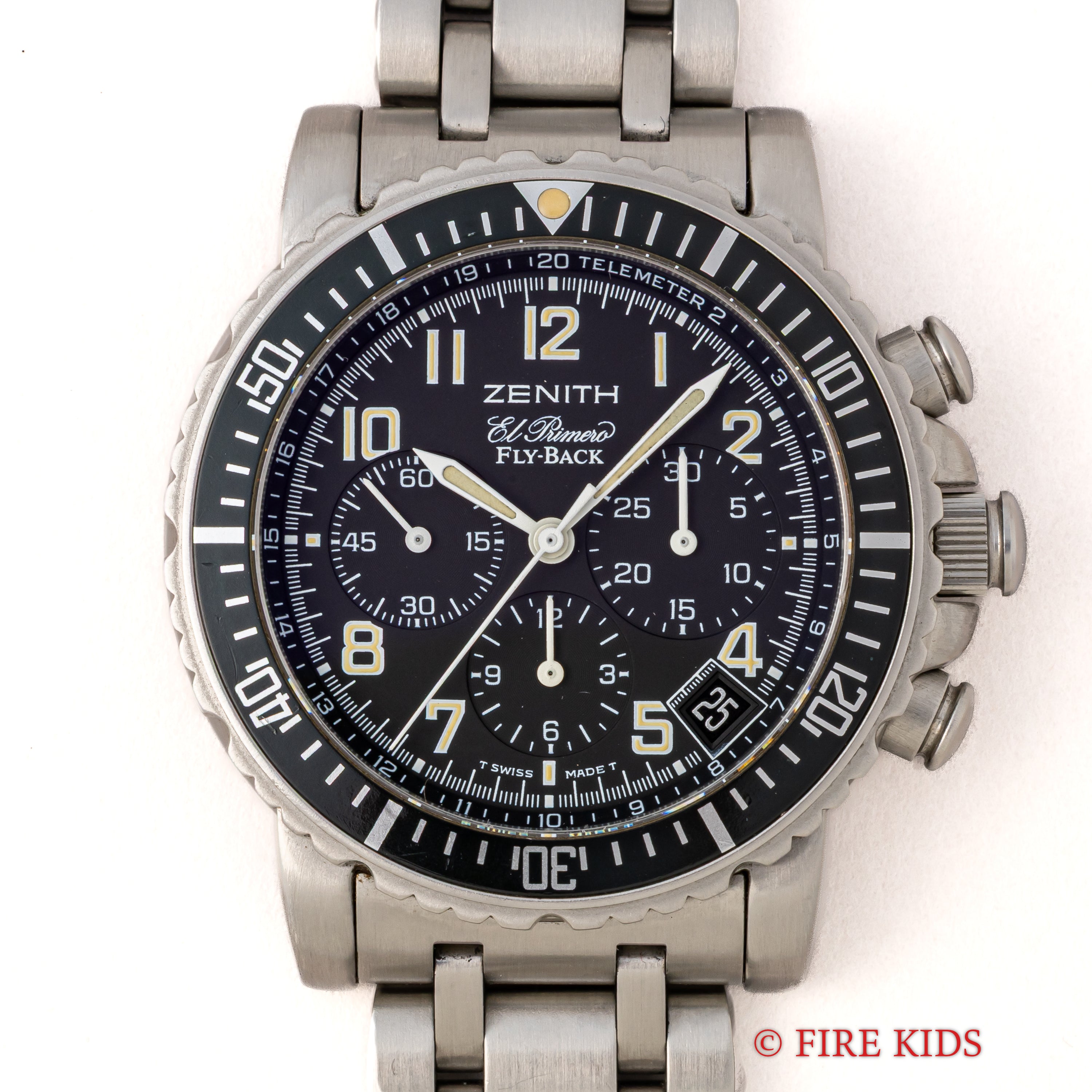 ゼニス エルプリメロ レインボー フライバック 1990年代製 自動巻クロノグラフ Cal.405 純正ブレス