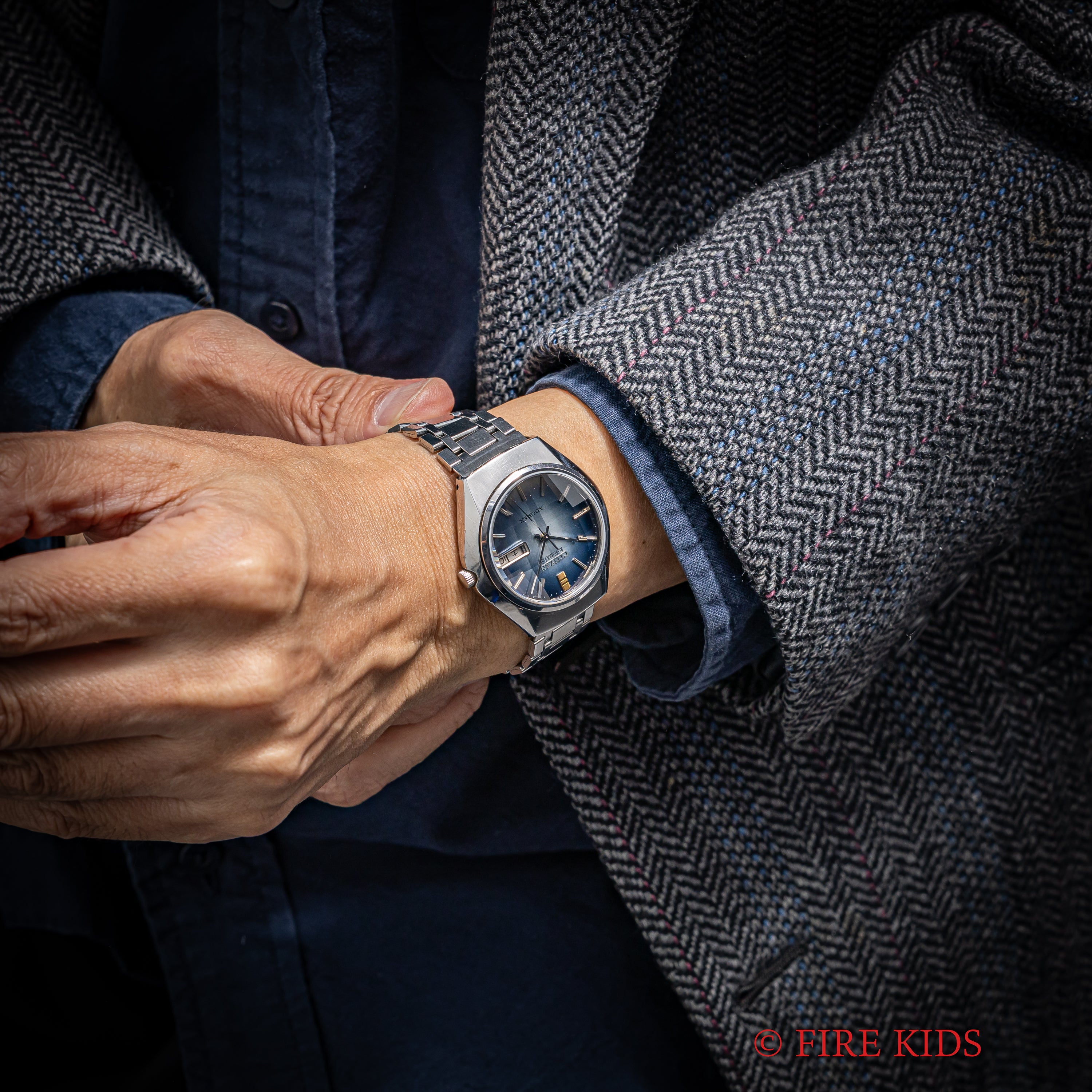 シチズン アドレックス 自動巻き 1975年製 ブルーグラデーションダイヤル