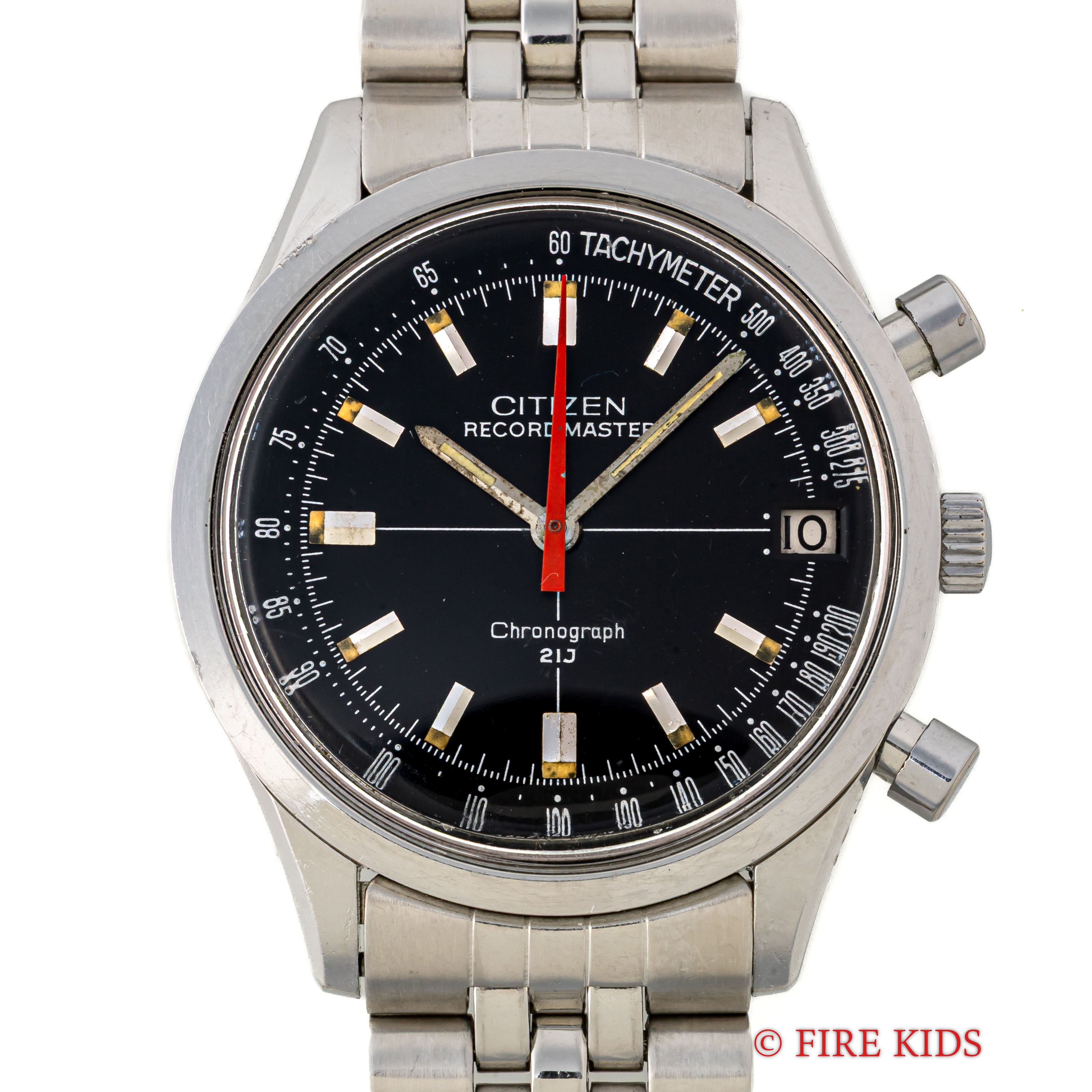 シチズン 1967年製 レコードマスター 手巻き フライバック機能 純正ブレス