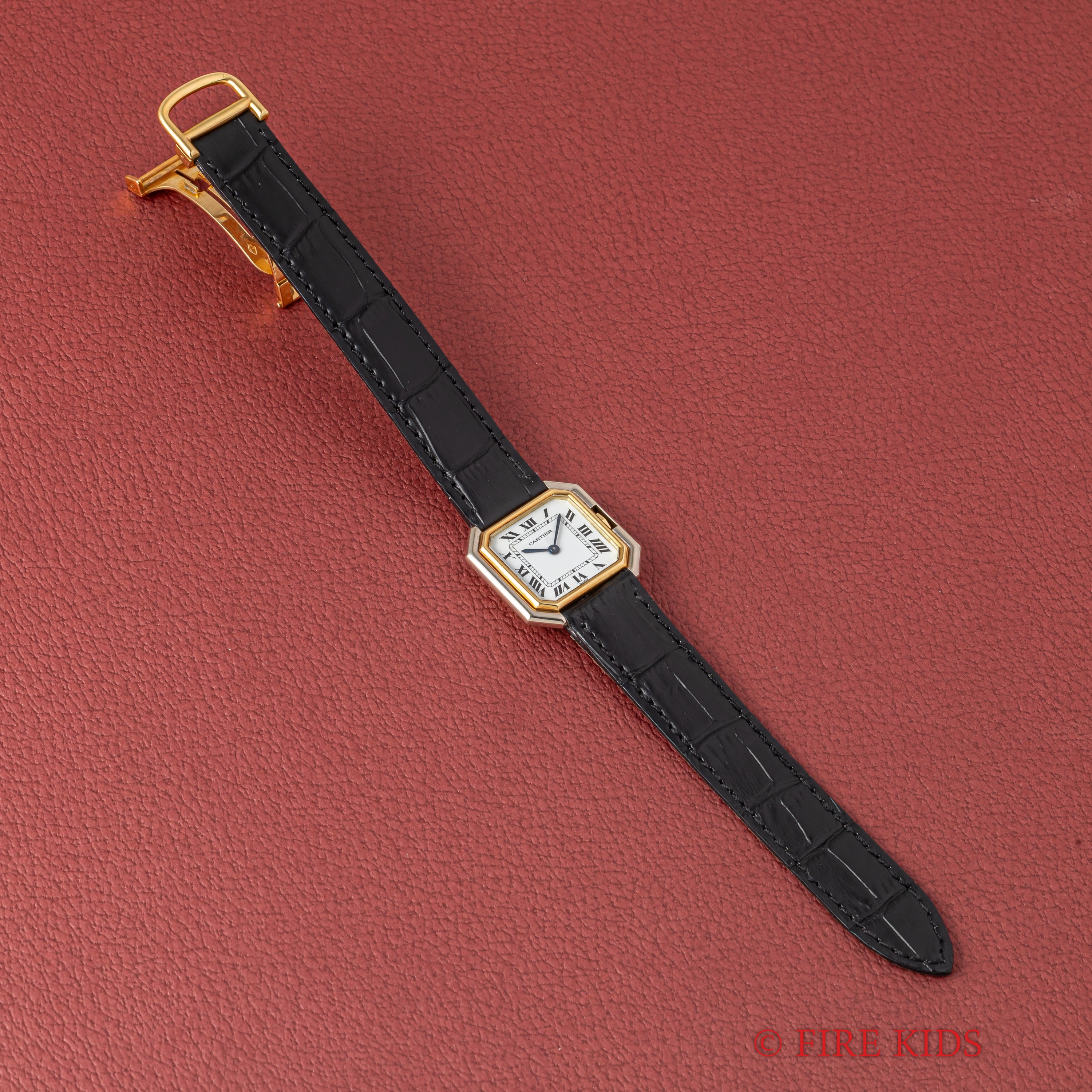 カルティエ サンチュール LMサイズ 手巻 WG+YGコンビ 1980年代製 PARISダイヤル 18KYG純正Dバックル