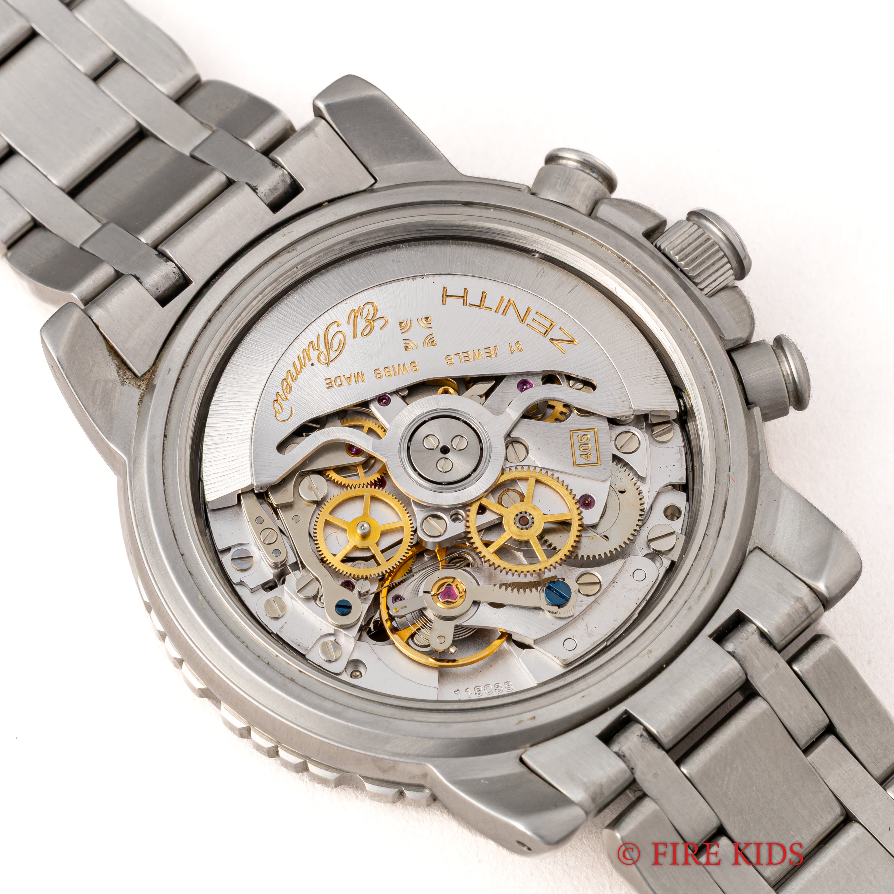 ゼニス エルプリメロ レインボー フライバック 1990年代製 自動巻クロノグラフ Cal.405 純正ブレス