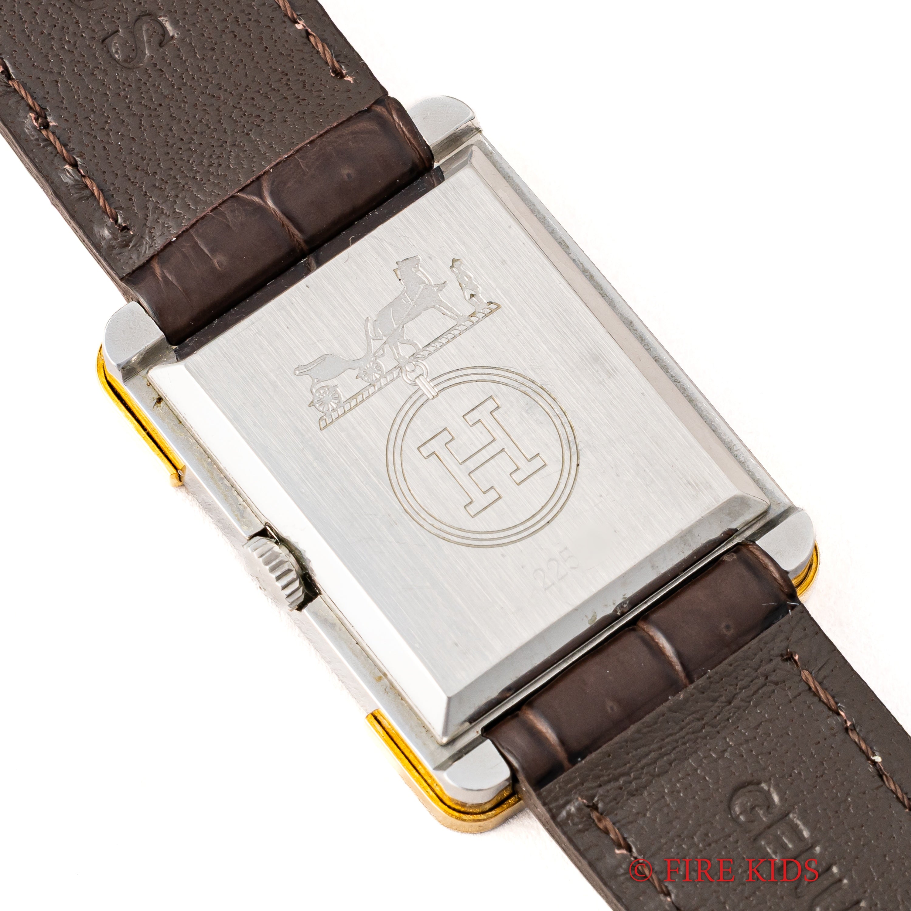 エルメス クロアジュール レクタンギュラー アイボリーダイアル 手巻き 1980年代製