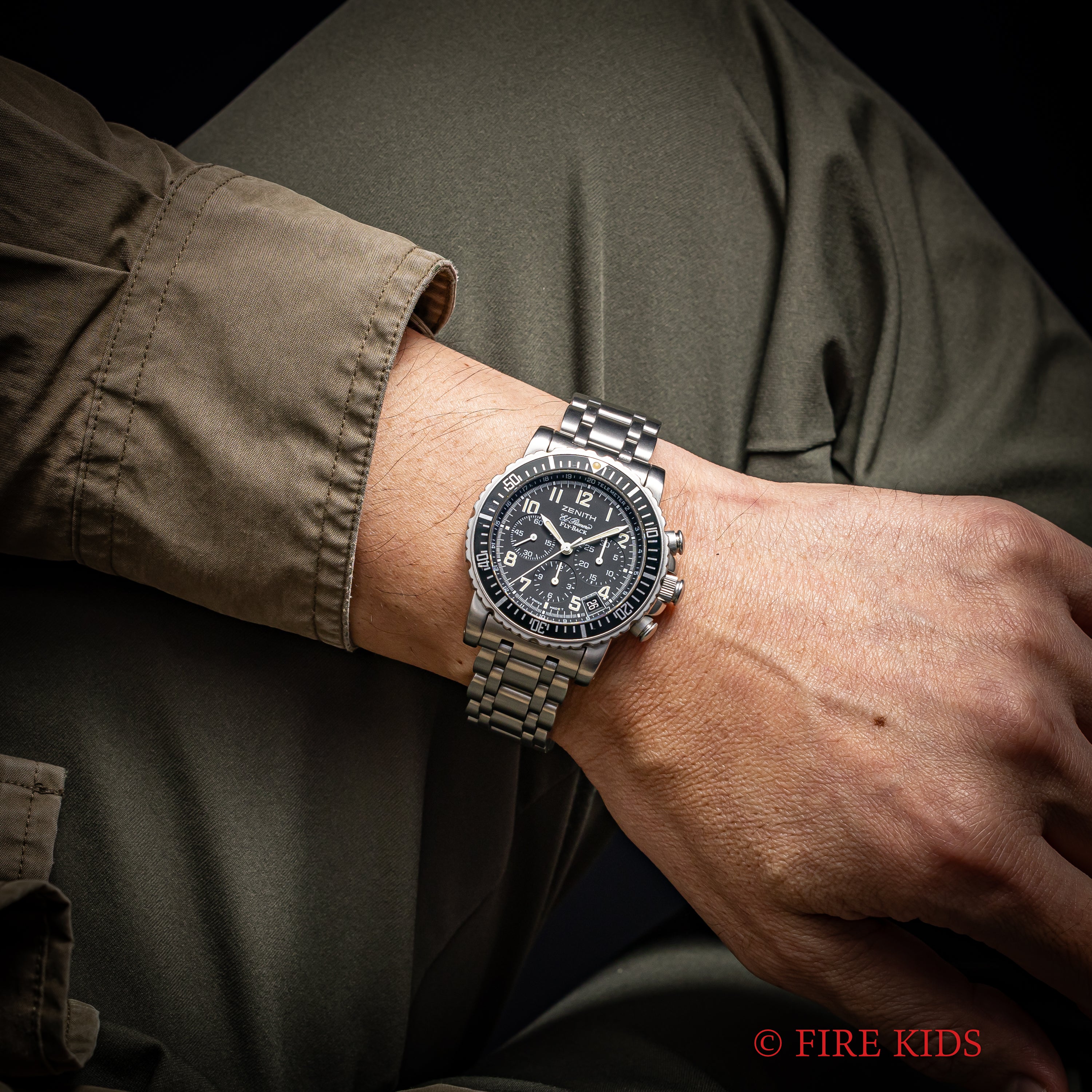 ゼニス エルプリメロ レインボー フライバック 1990年代製 自動巻クロノグラフ Cal.405 純正ブレス