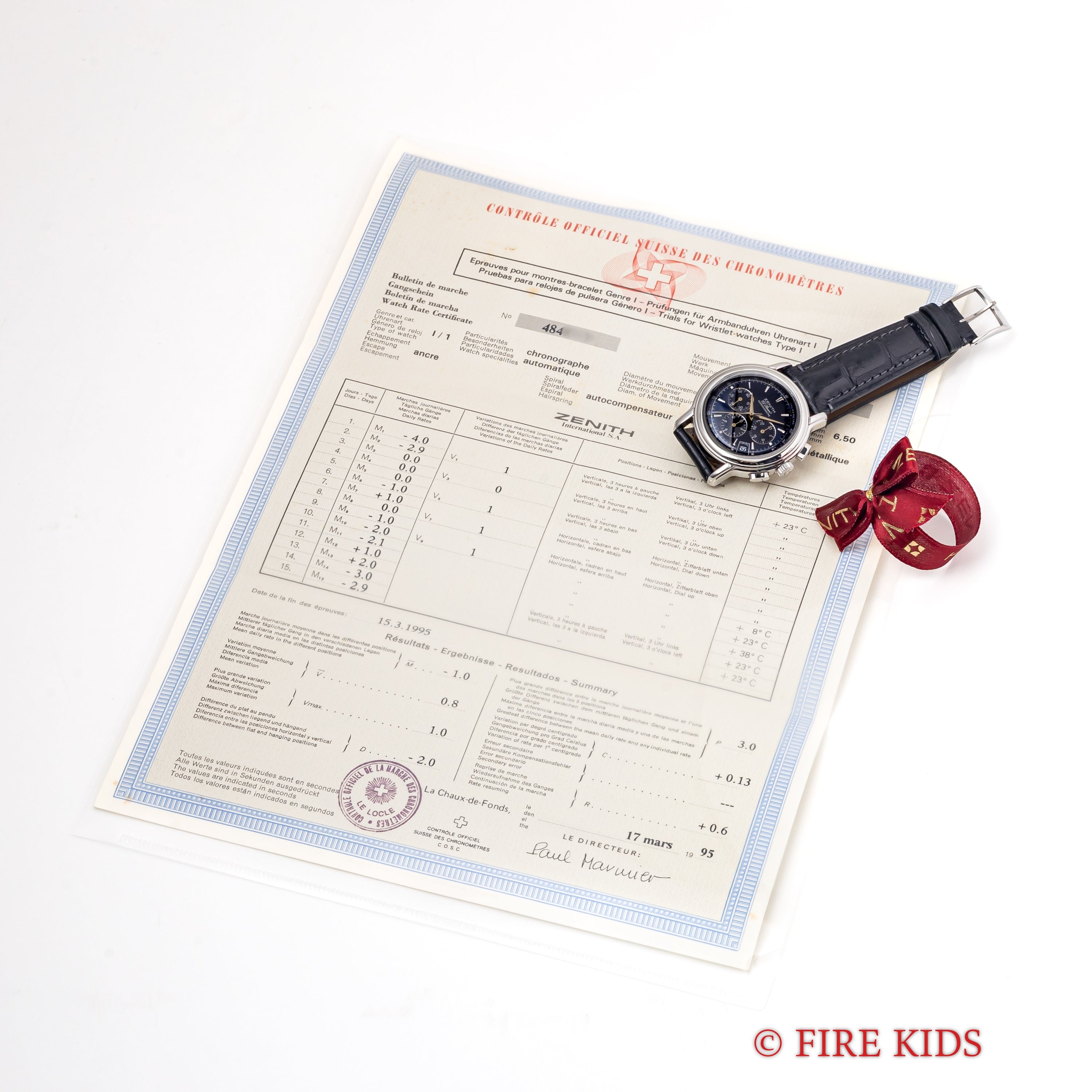 ゼニス エルプリメロ クロノマスター 1995年製 ブルーダイヤル クロノメーター自動巻クロノグラフ スケルトンバック