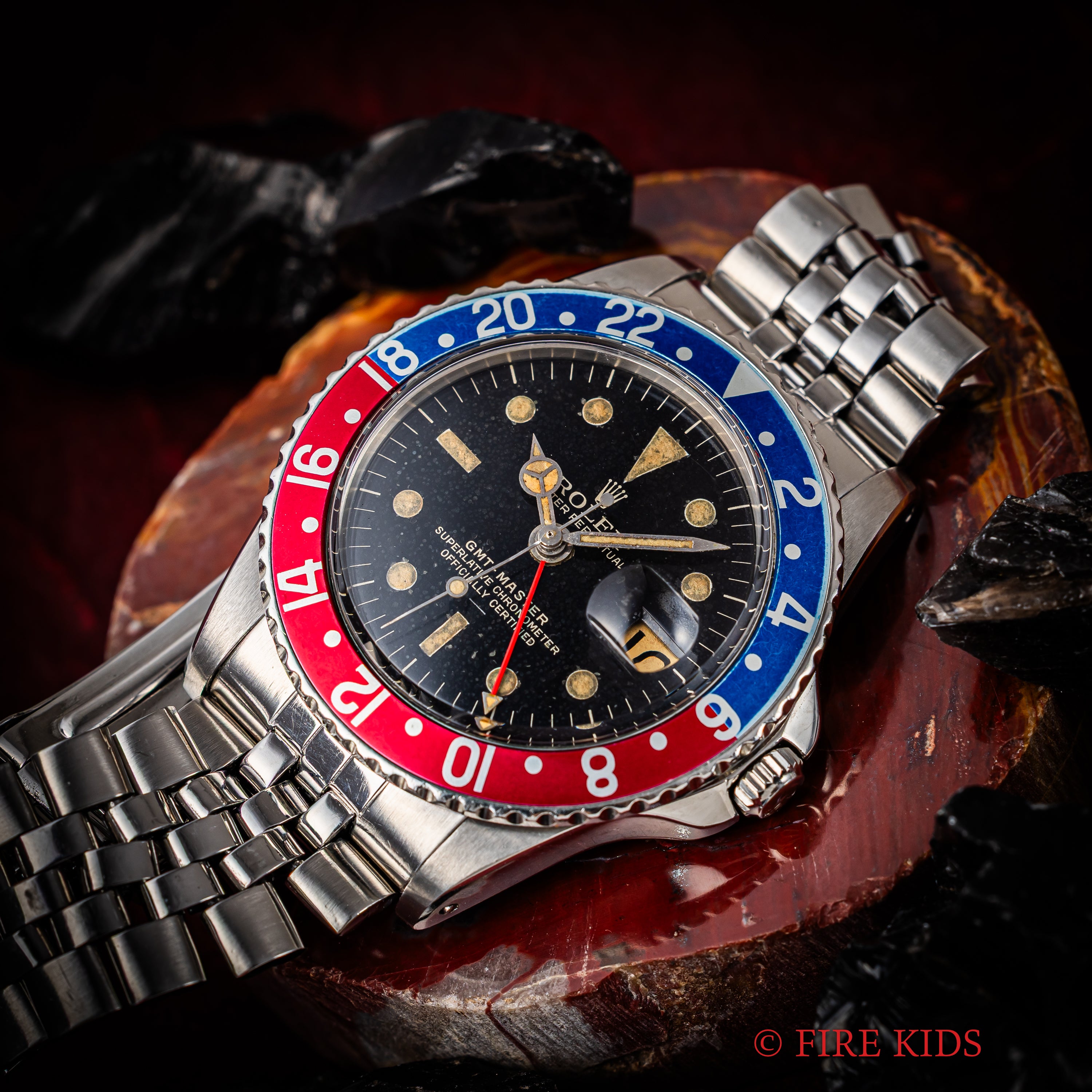 ロレックス GMTマスター 1963年製 Ref.1675 ラジアルミラーダイヤル 小針 アンダーバー PCGケース