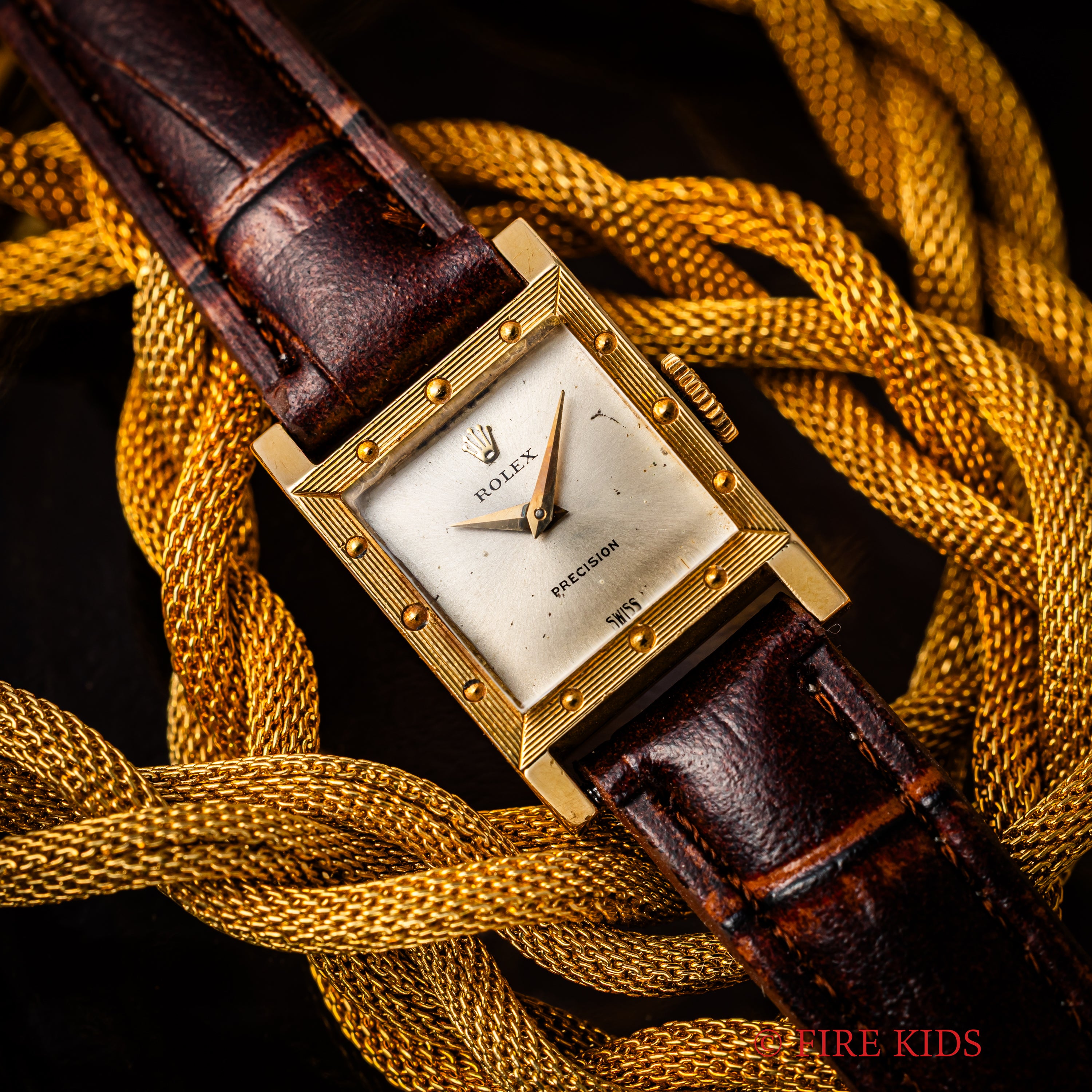 ロレックス 1960年製 Ref.9251 K18YG レディース スクエアケース 手巻き