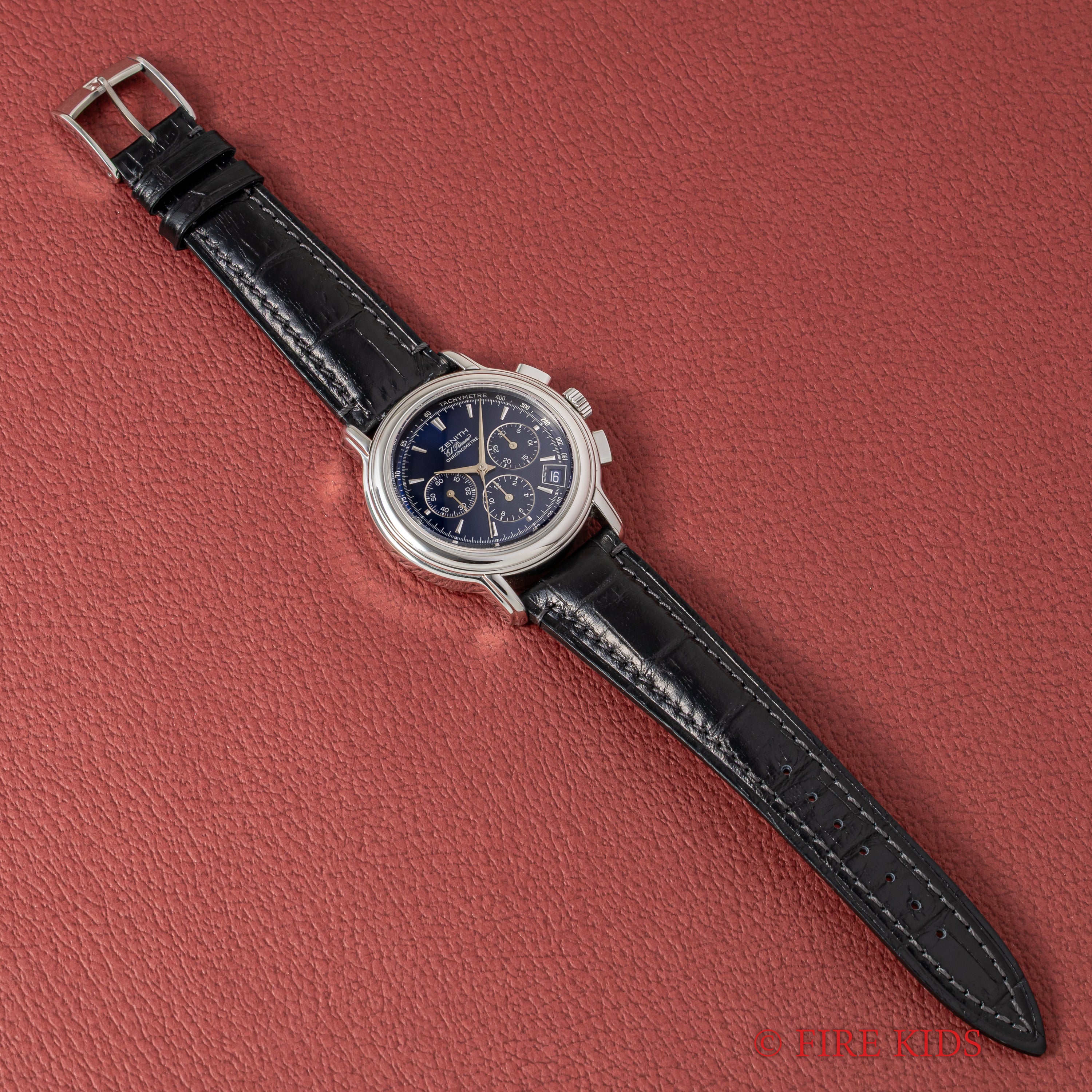 ゼニス エルプリメロ クロノマスター 1995年製 ブルーダイヤル クロノメーター自動巻クロノグラフ スケルトンバック