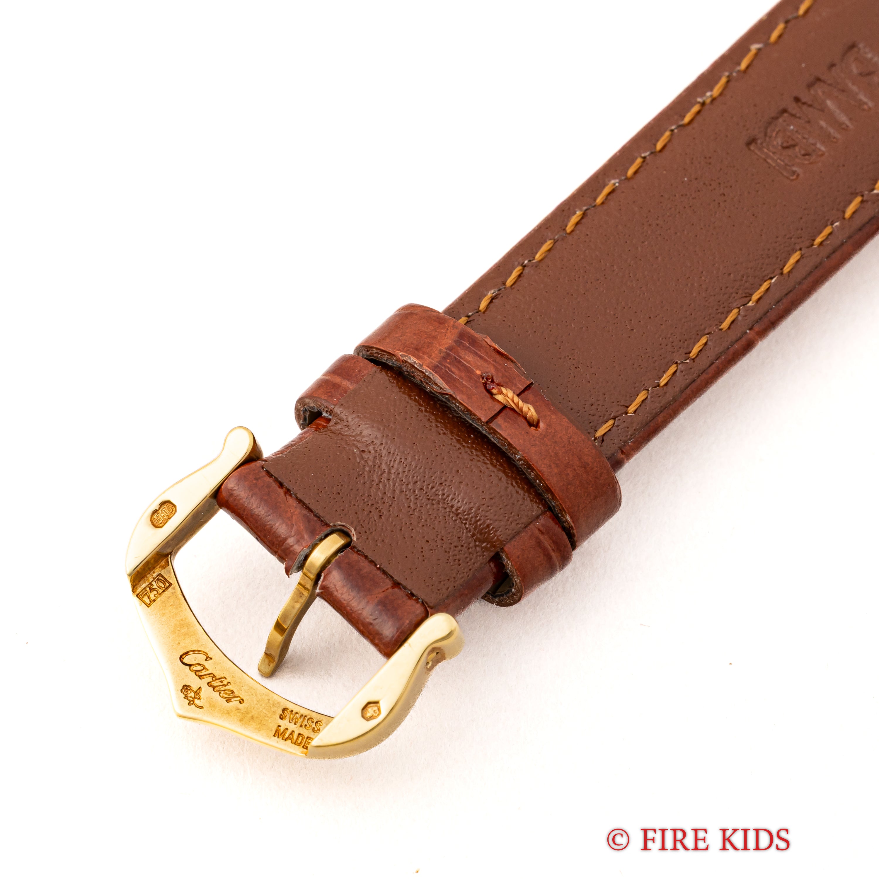 カルティエ 18金無垢タンク アメリカン MMサイズ 2002年発行ギャラ 自動巻 純正金無垢尾錠付 箱付き