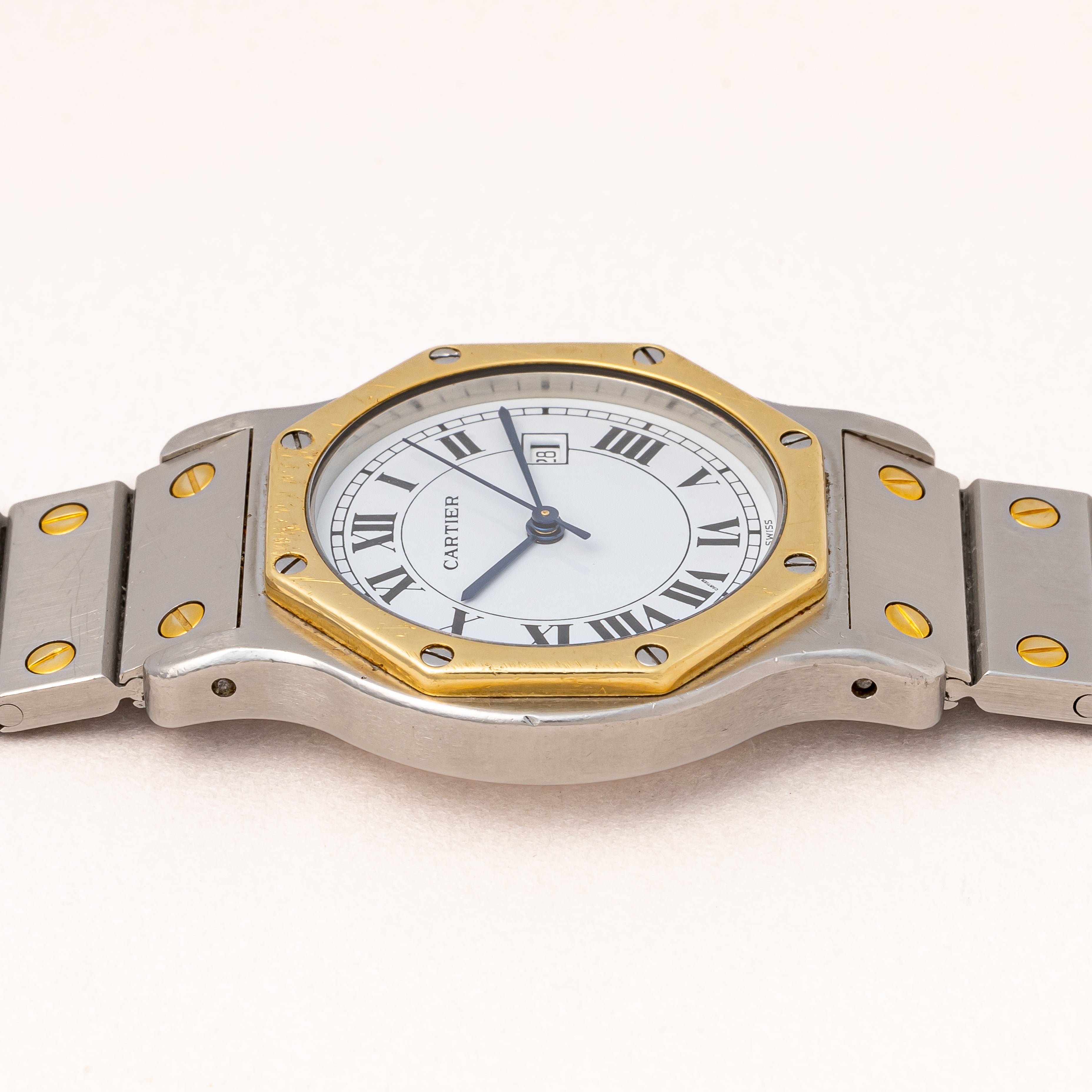 カルティエ サントスオクタゴン LMサイズ 1980年代製 コンビ