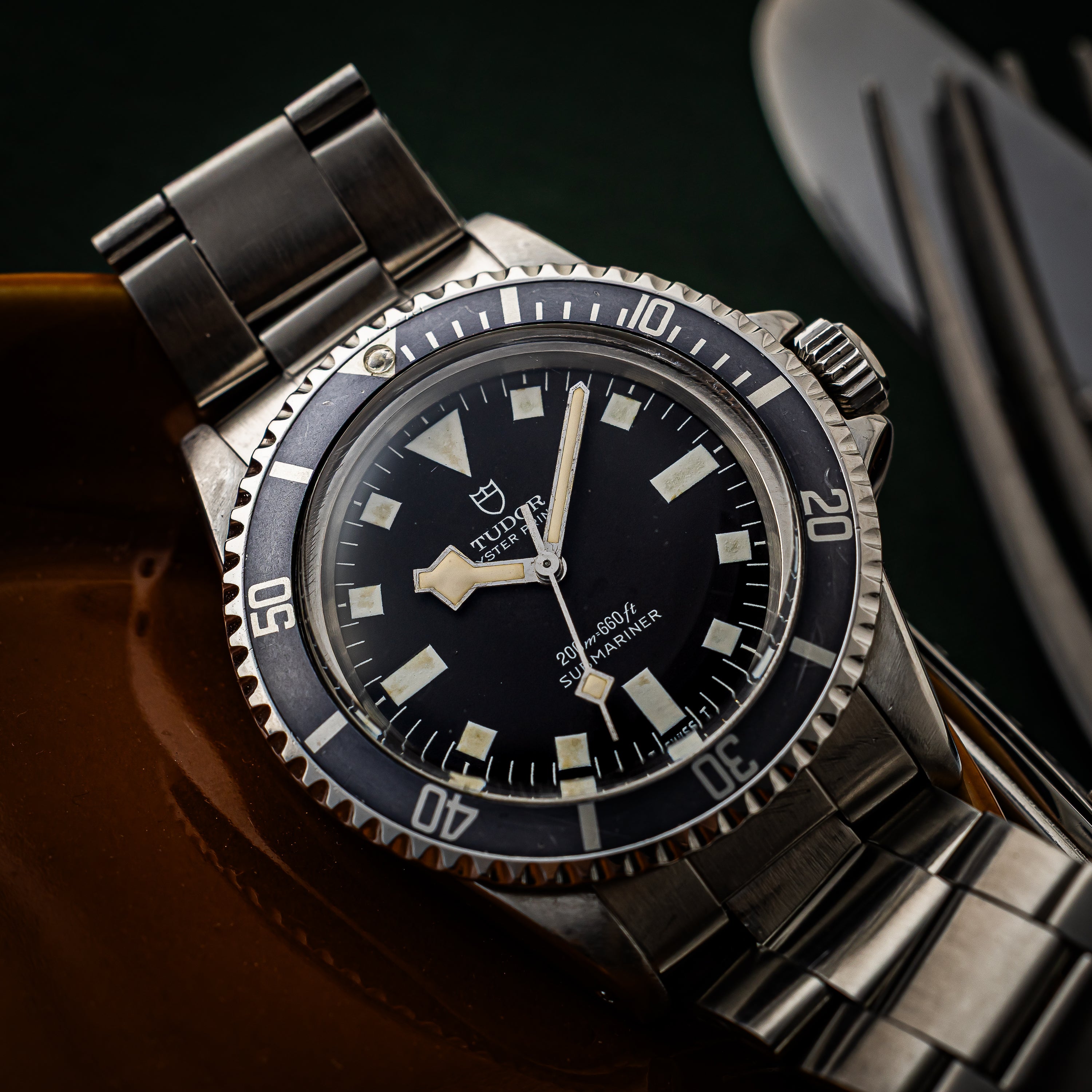 チューダー サブマリーナー 1980年製 スノーフレーク イカサブ ブラック ノンデイト