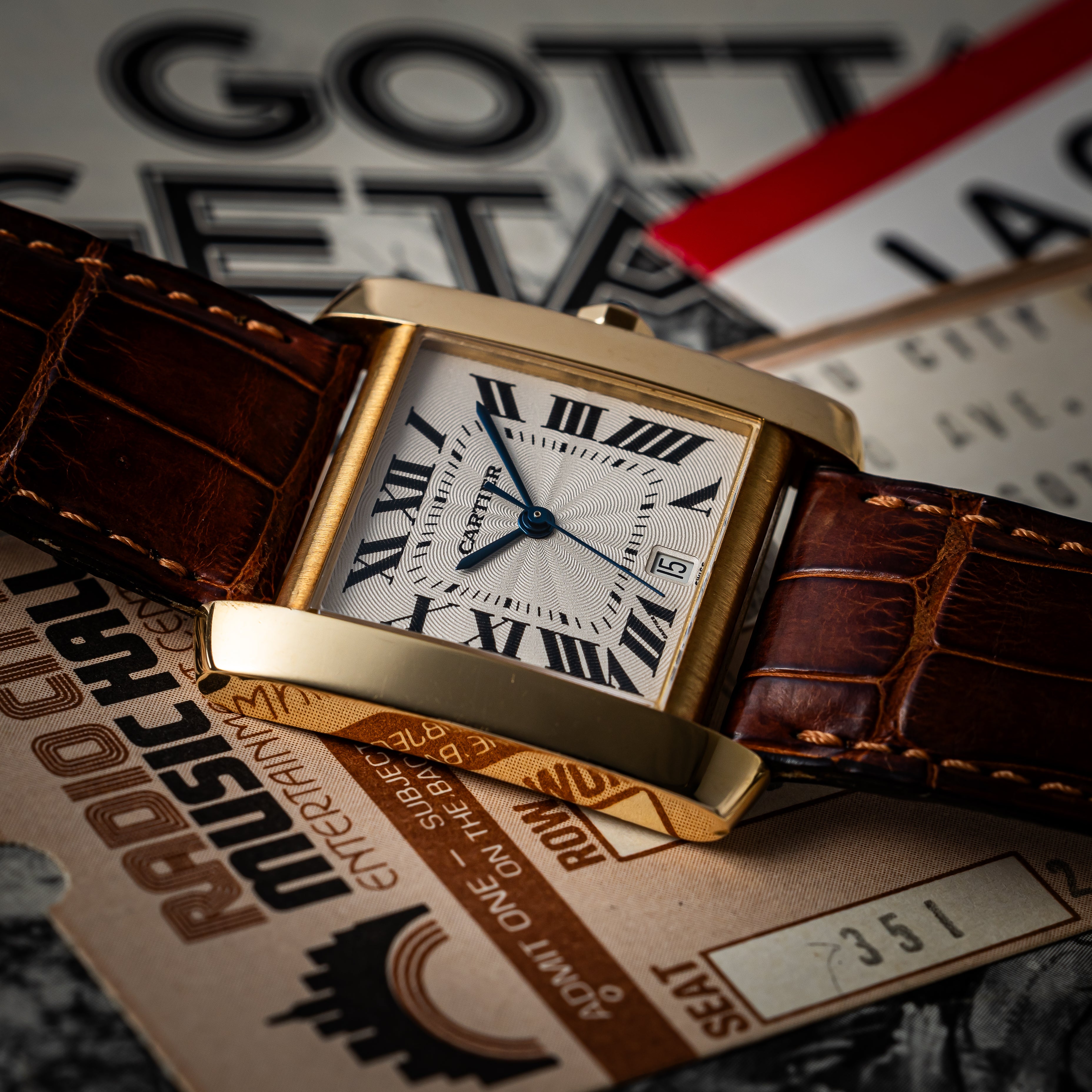 カルティエ タンク フランセーズ 1990年代製 LMサイズ 18金イエローゴールド Ref.1840 ギョウシェダイヤル