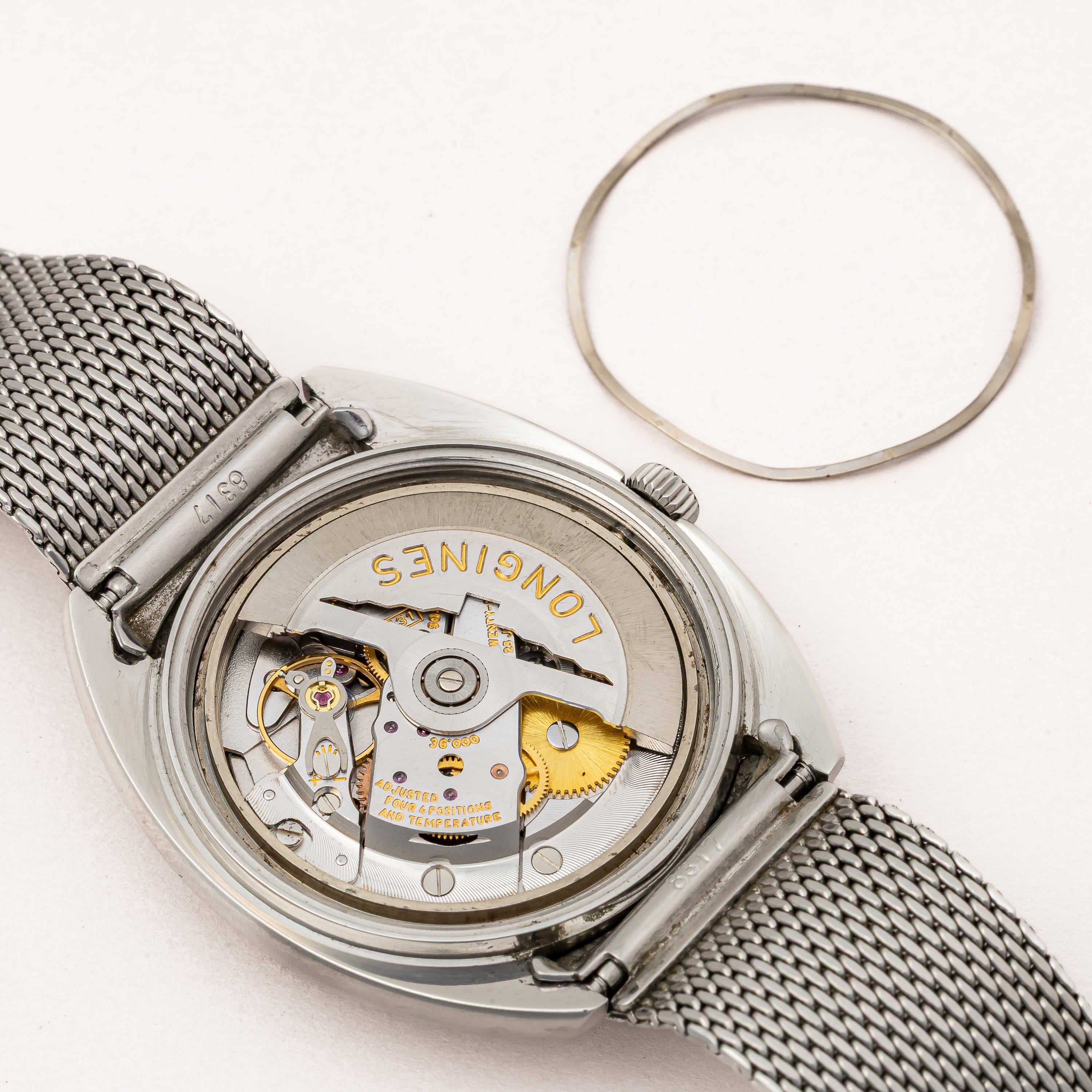 LONGINES ウルトラクロン シルバーダイヤル 純正メッシュブレス付き 10振動自動巻き