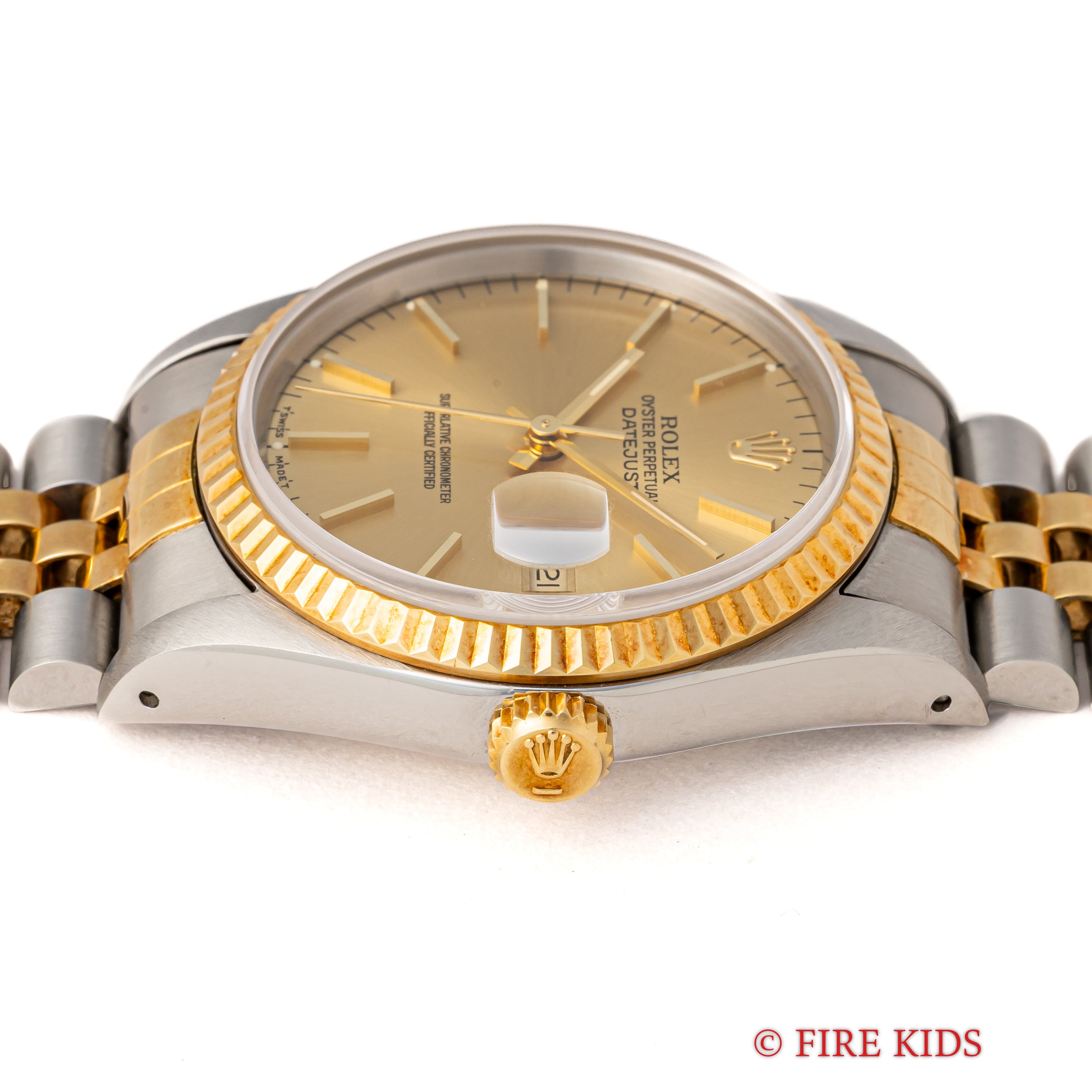 ロレックス デイトジャスト36 コンビ Ref.16233 シャンパンダイヤル 1991年製 箱、ギャランティ、冊子付