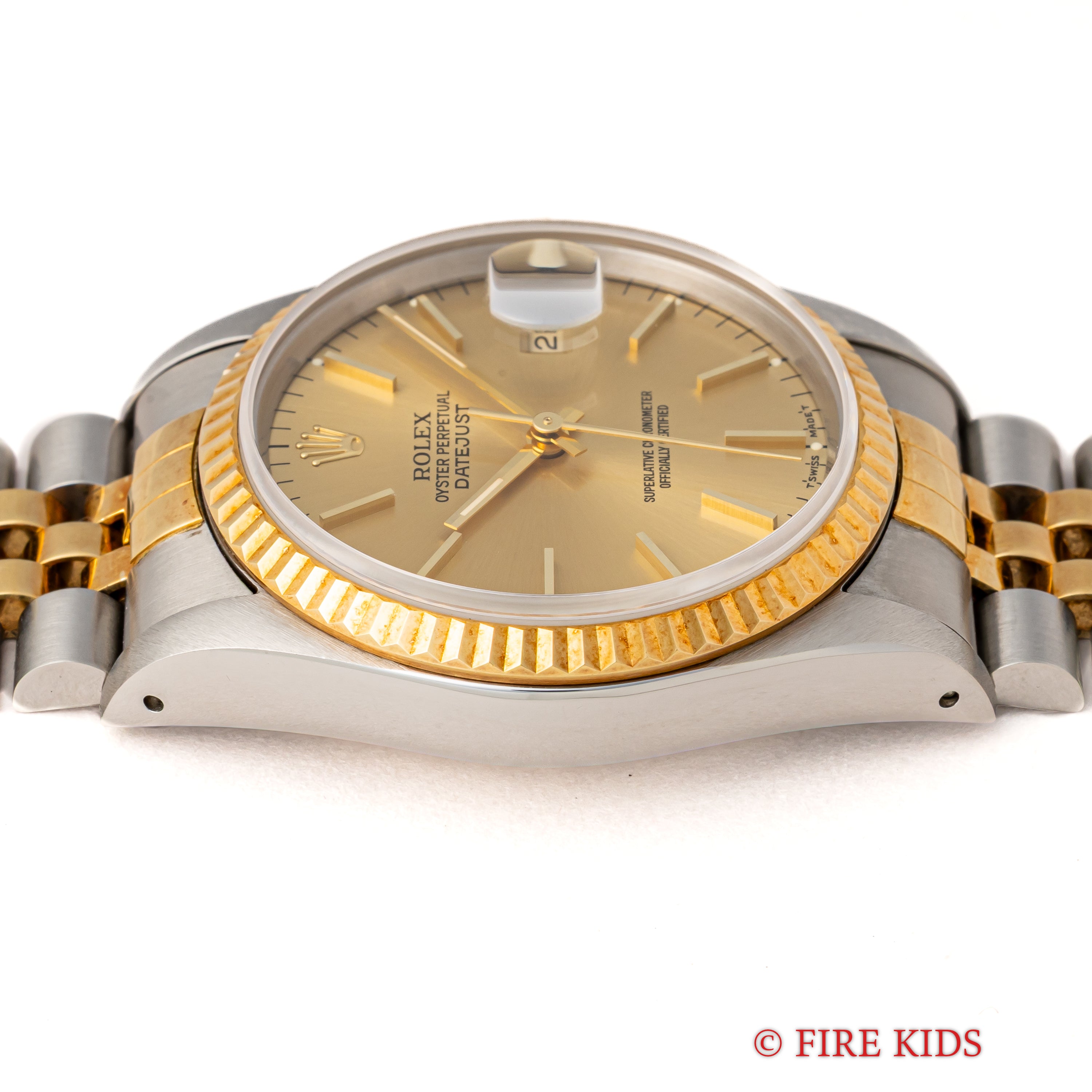 ロレックス デイトジャスト36 コンビ Ref.16233 シャンパンダイヤル 1991年製 箱、ギャランティ、冊子付