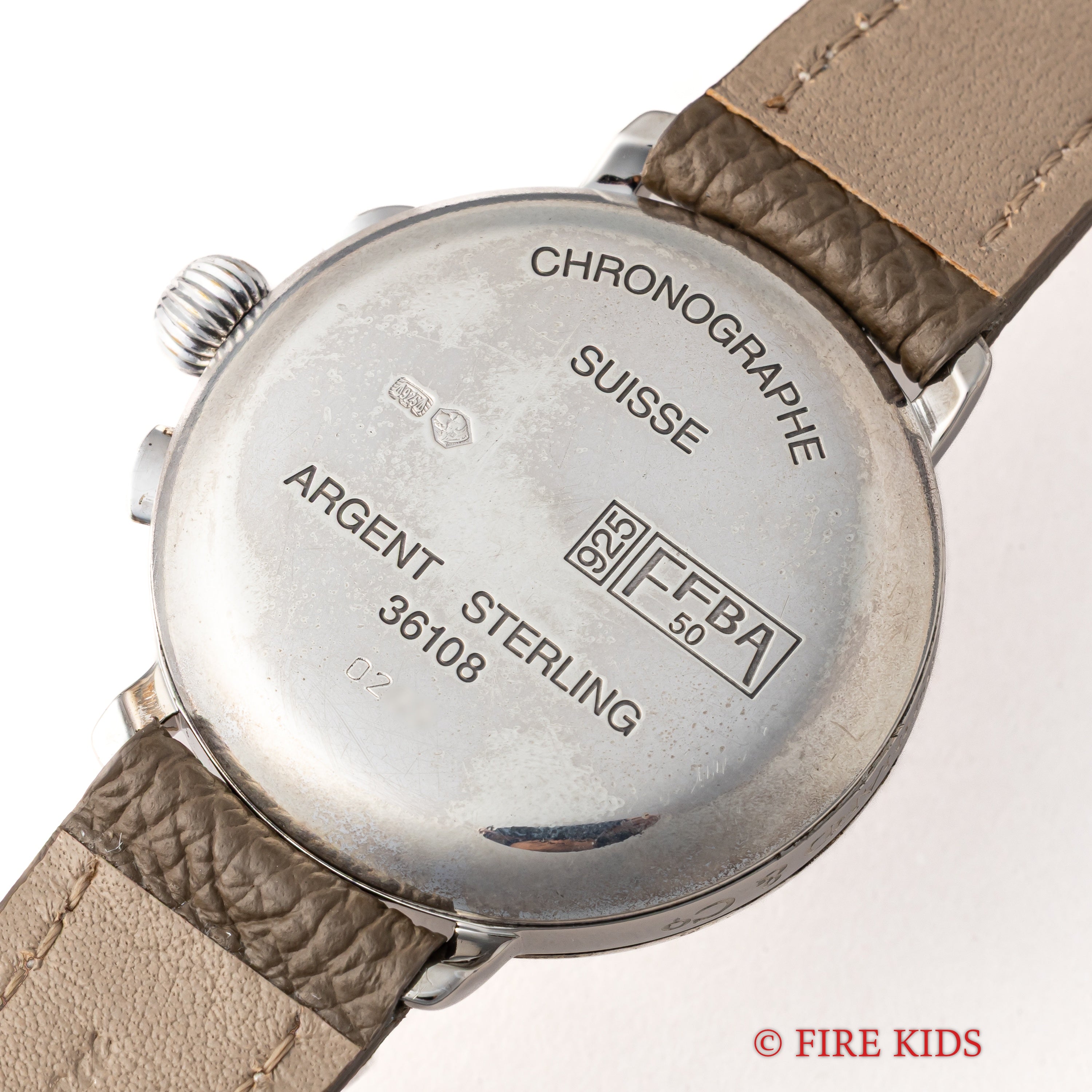 エベラール 2レジスタークロノグラフ 銀無垢ケース 1990年代製 手巻 Cal.レマニア1872 純正尾錠