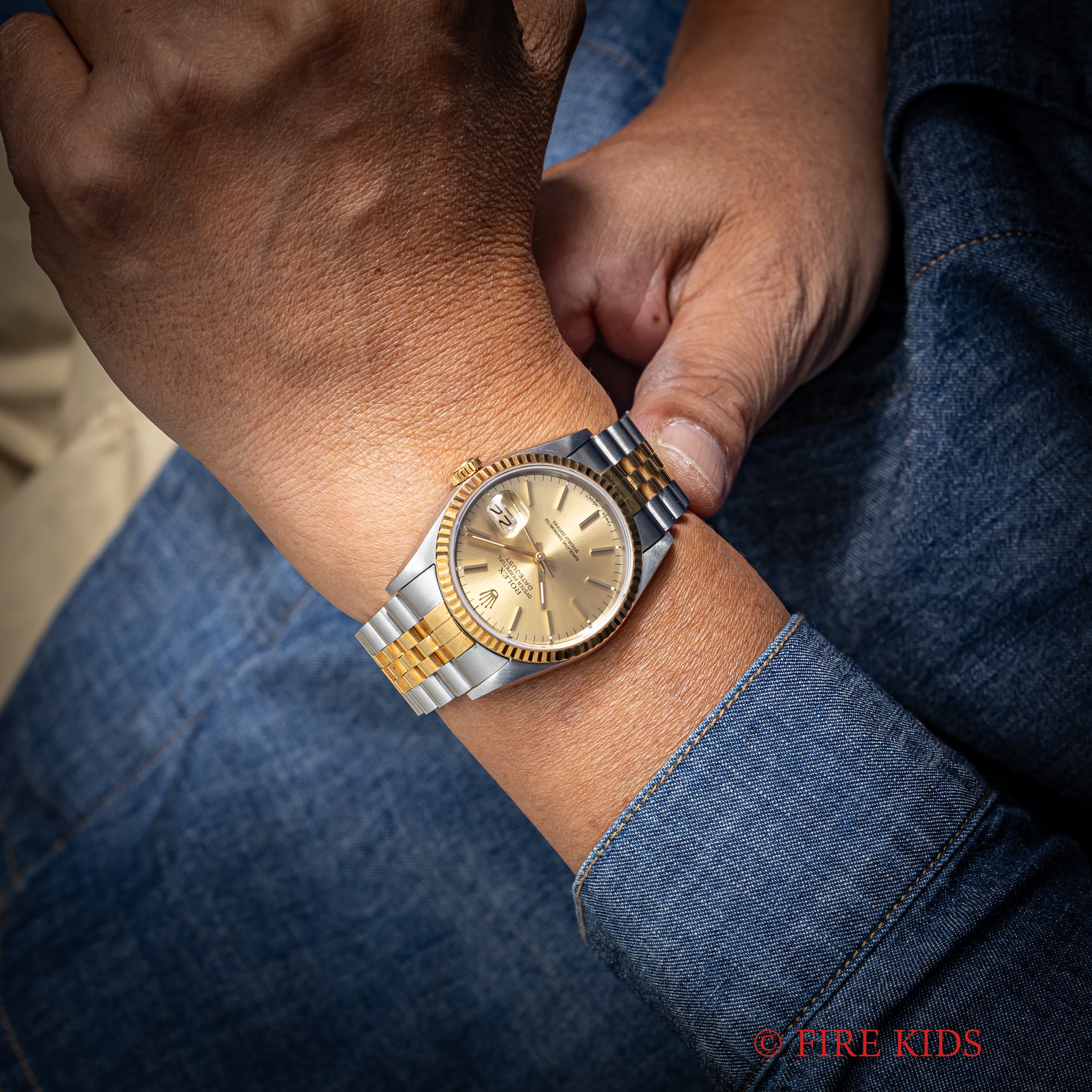 ロレックス デイトジャスト36 コンビ Ref.16233 シャンパンダイヤル 1991年製 箱、ギャランティ、冊子付