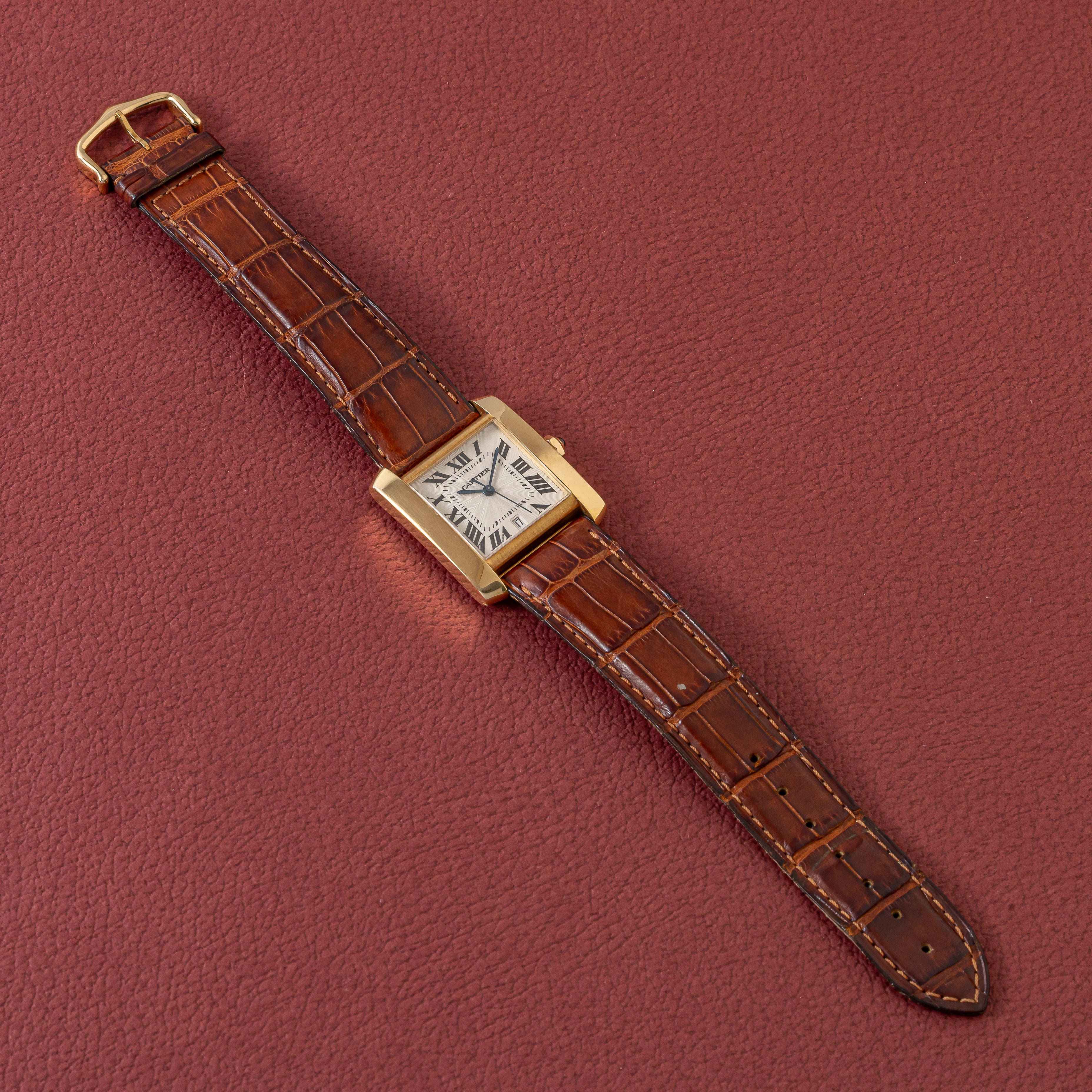 カルティエ タンク フランセーズ 1990年代製 LMサイズ 18金イエローゴールド Ref.1840 ギョウシェダイヤル