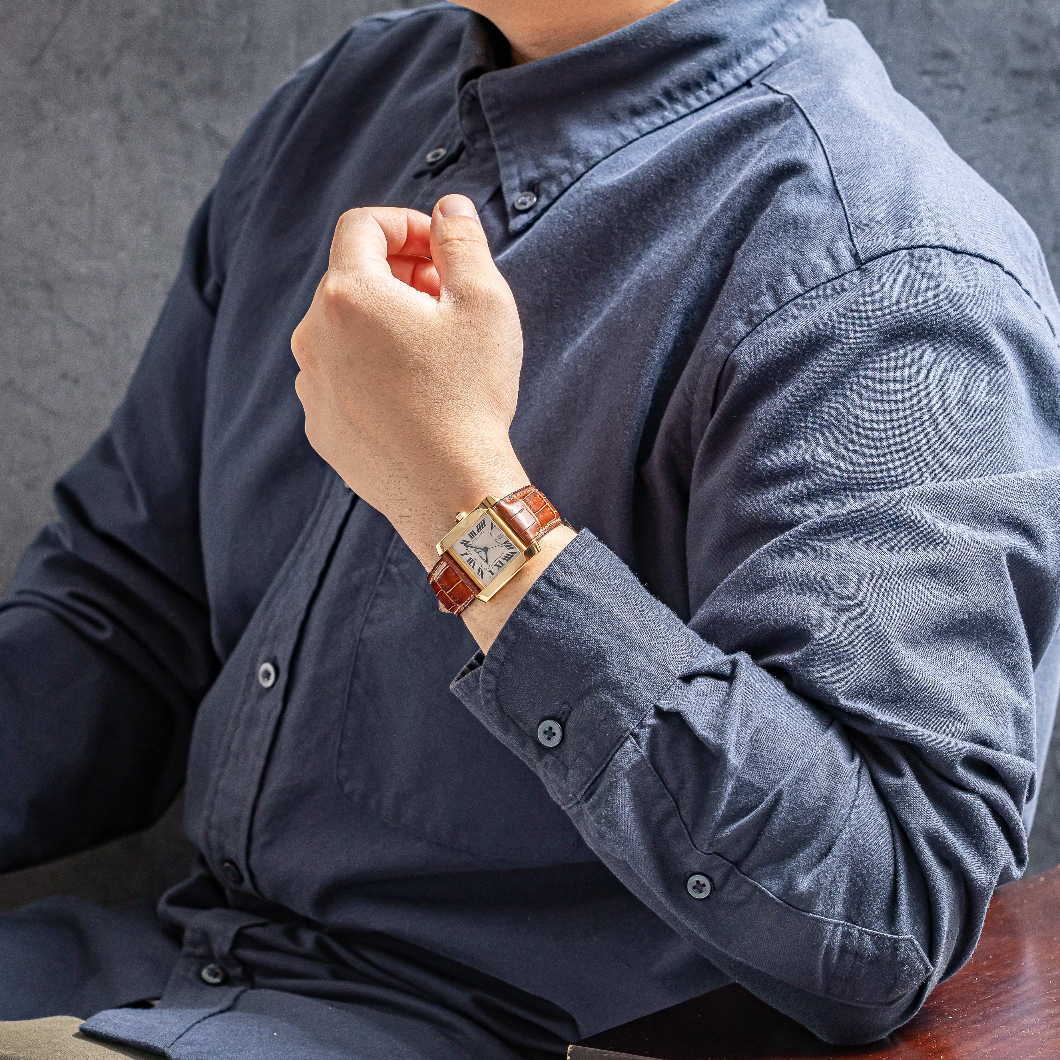 カルティエ タンク フランセーズ 1990年代製 LMサイズ 18金イエローゴールド Ref.1840 ギョウシェダイヤル