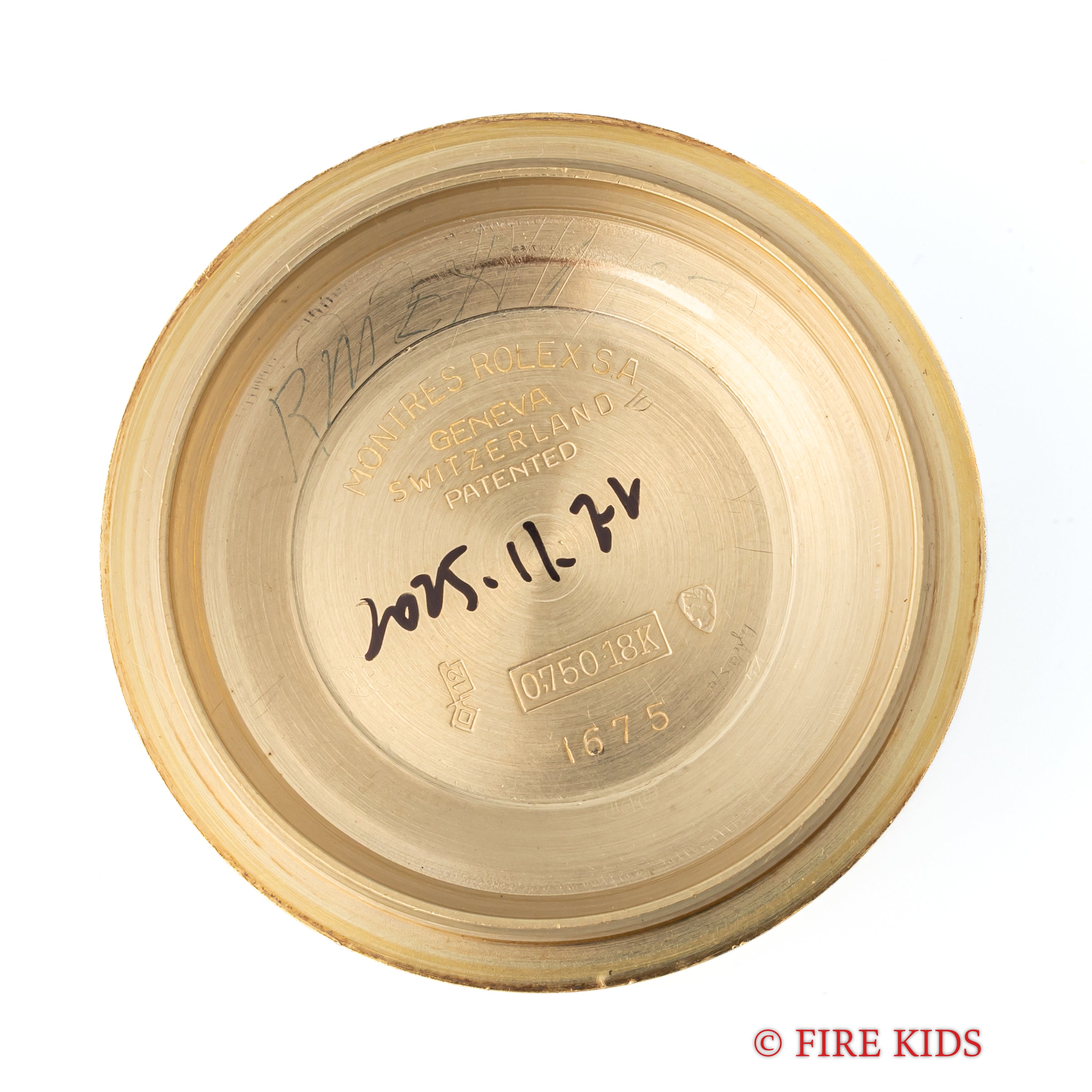 ロレックス 18金無垢GMTマスター Ref.1675 1964年製 ガードレス 茶ツボ ドーフィンハンド 純正金無垢リベットブレス