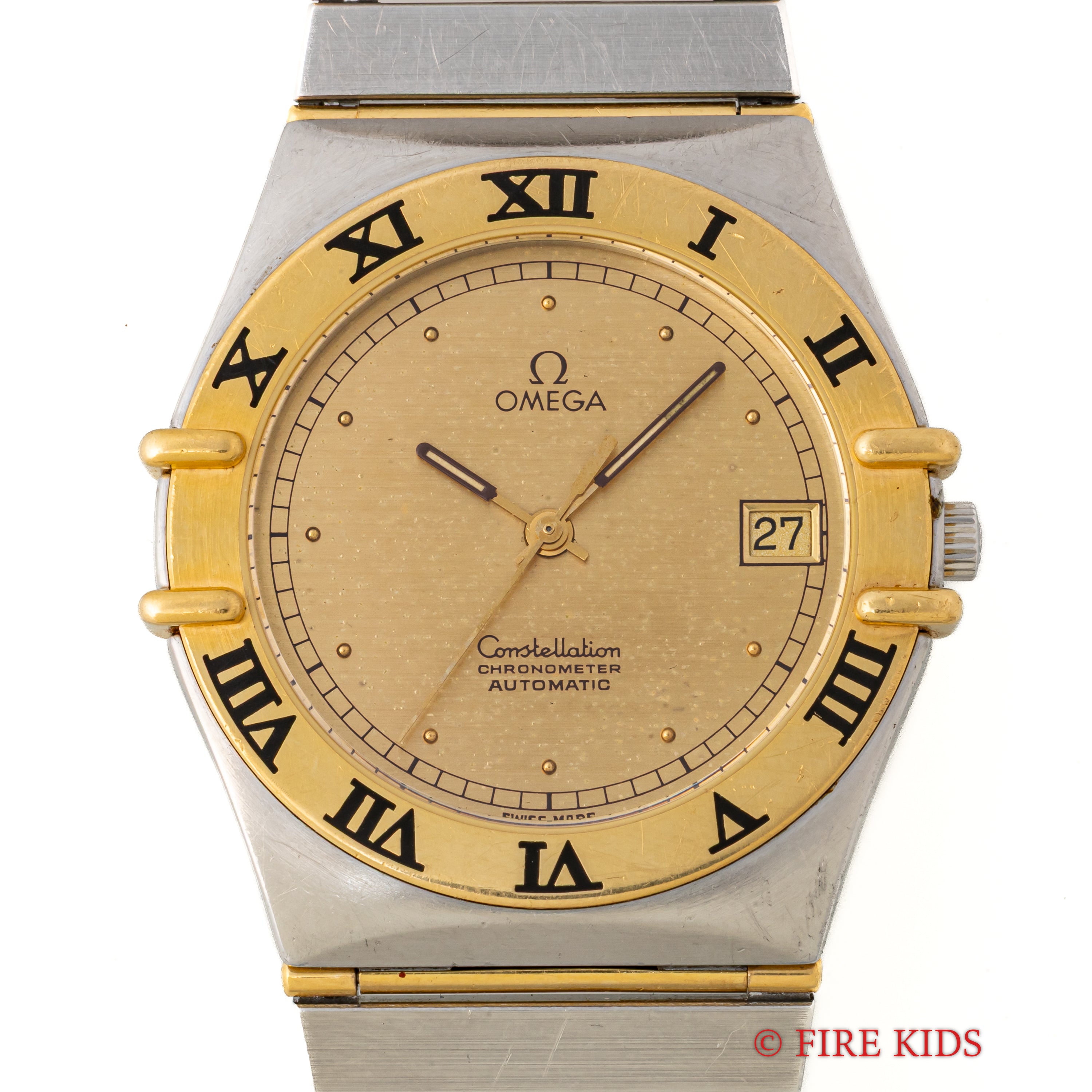 オメガ コンステレーション マンハッタン コンビ 1986年製 自動巻クロノメーター 裏スケルトン