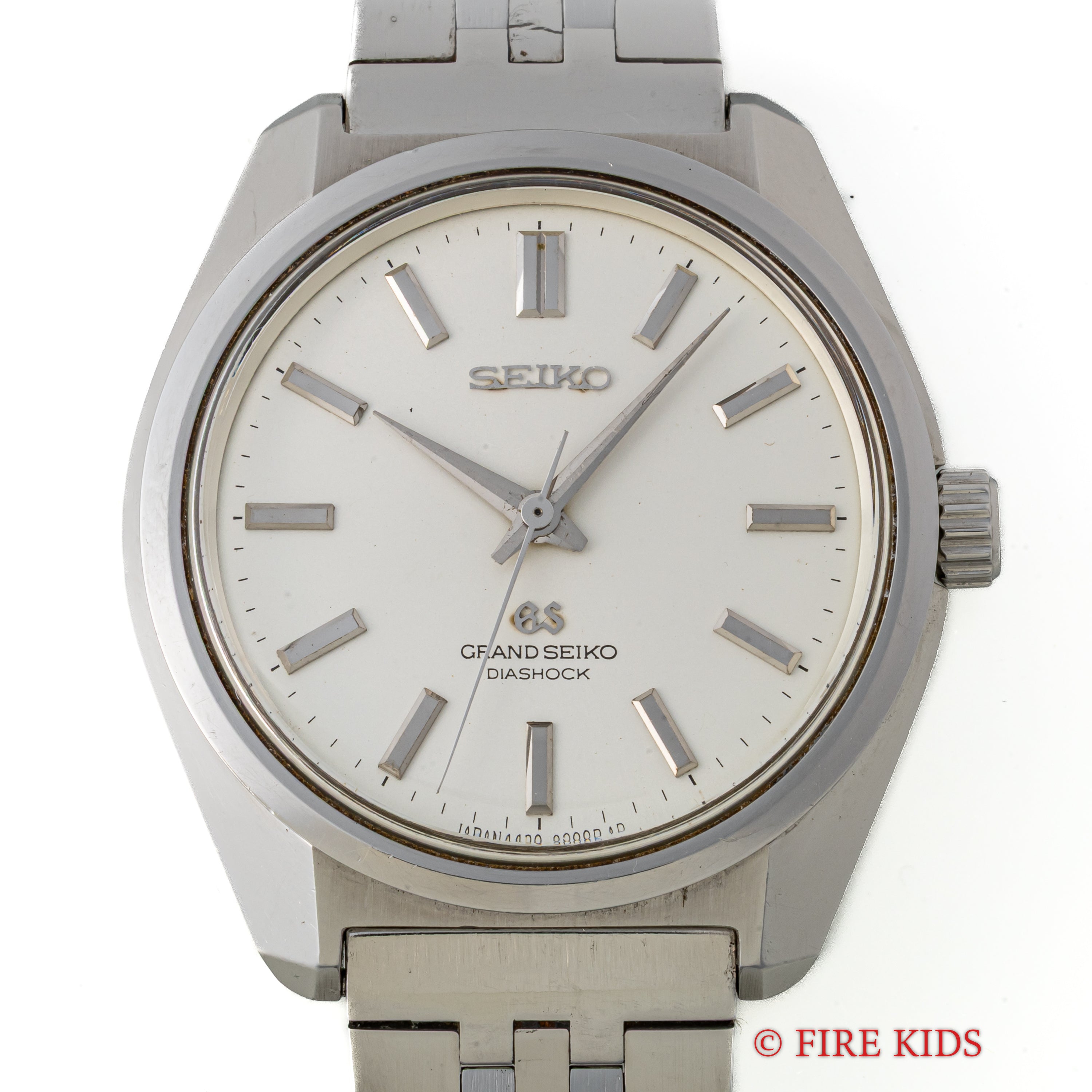 グランドセイコー 手巻き 1967年製 44GS前期 手巻 Ref.4420-9000 GSブレス 箱付 革ベルト尾錠付