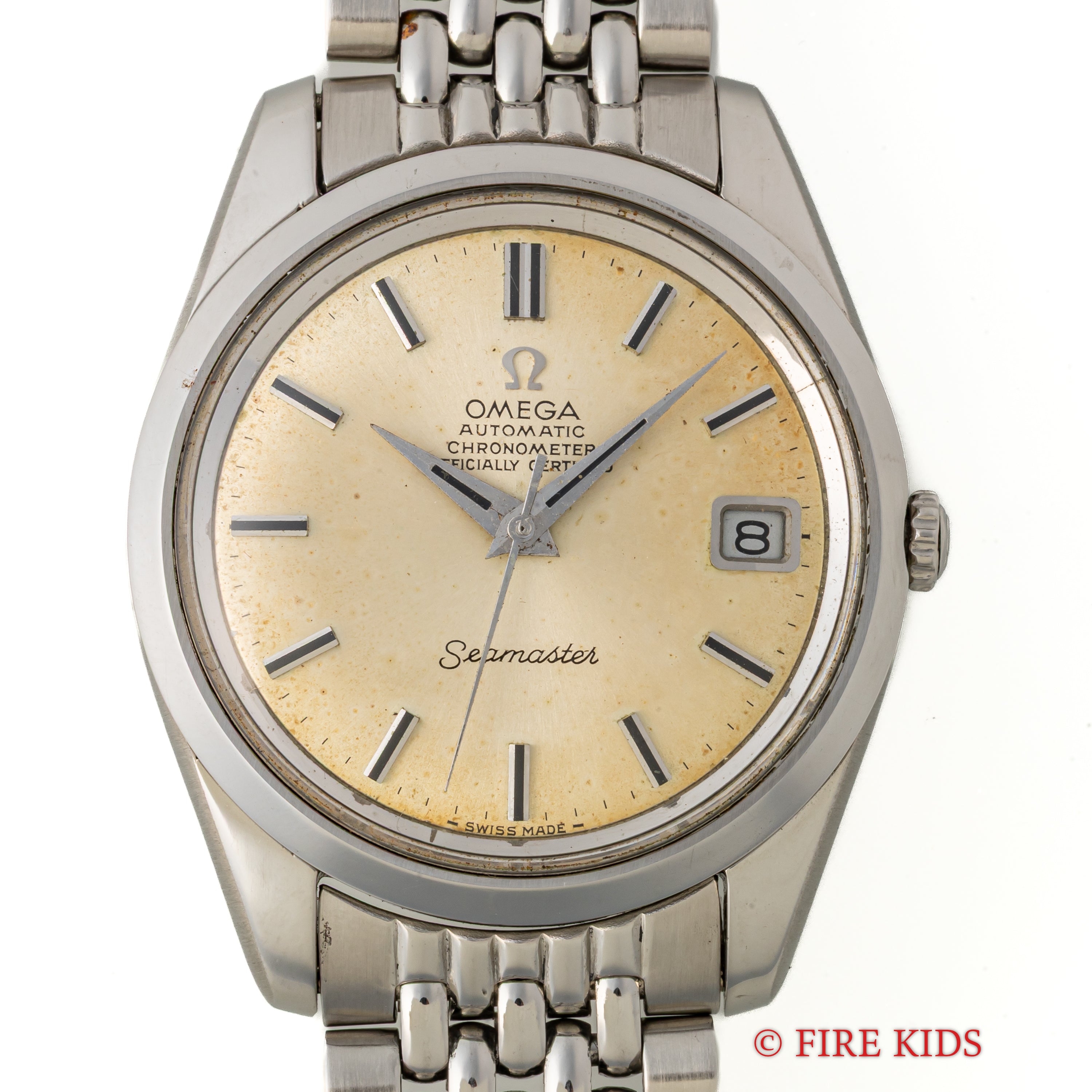 オメガ シーマスター 1971年製 Ref.166.010 自動巻 Cal.564 パティーナダイヤル 純正ライスブレス