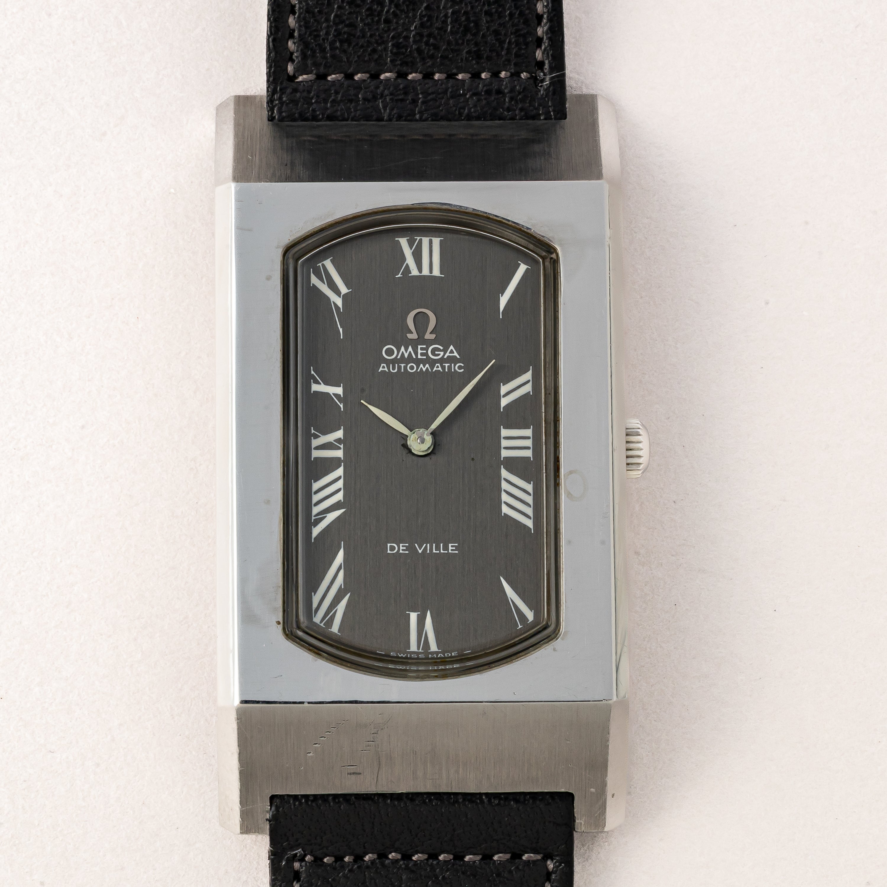 オメガ デ・ヴィル 1972年製 レクタンギュラー 自動巻 グレーダイヤル Ref.155.006