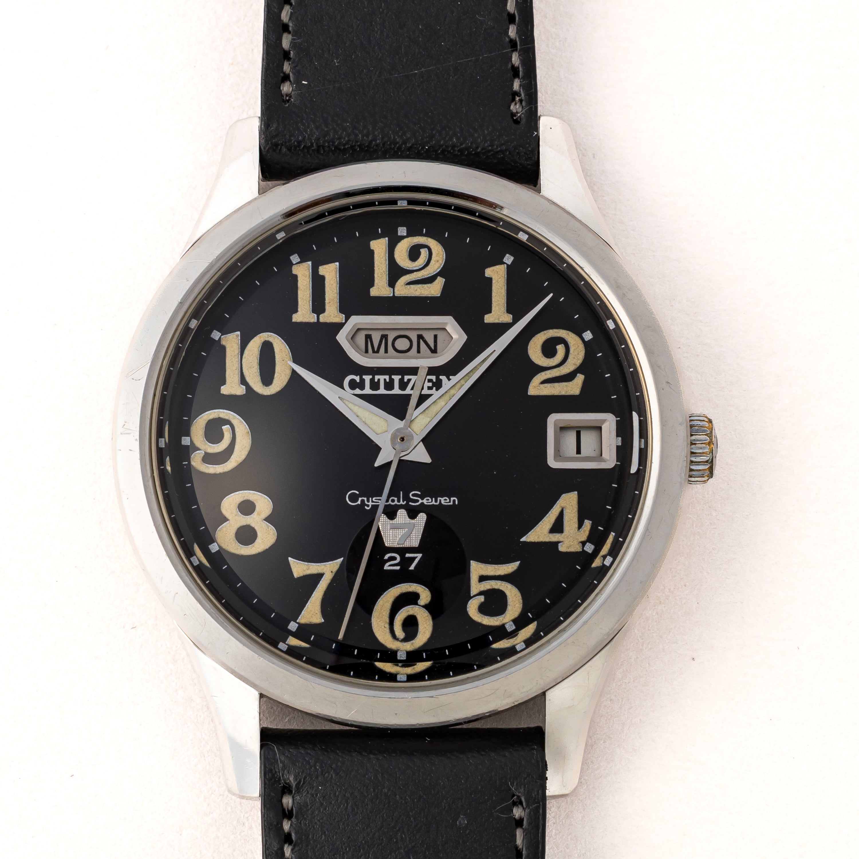 シチズン クリスタルセブン 1967年製 Ref.ACSS3008-Y ブラックアラビアダイヤル