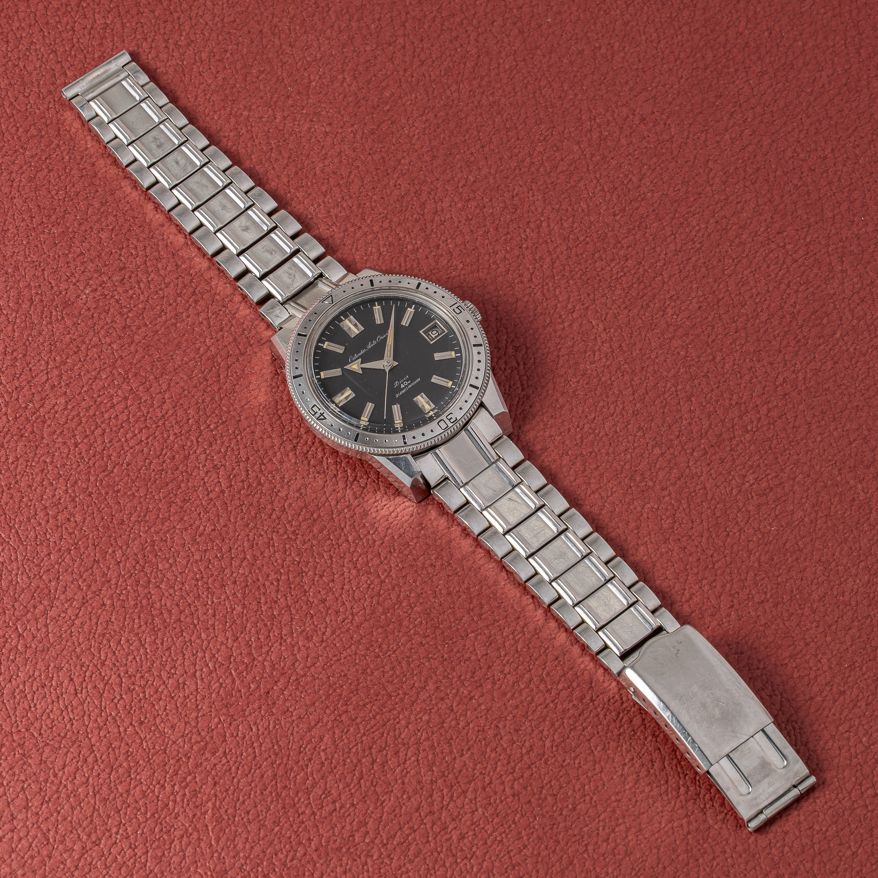 オリエント カレンダーオート 1960年代製 ダイバーズウォッチ ブラックダイヤル アローハンド