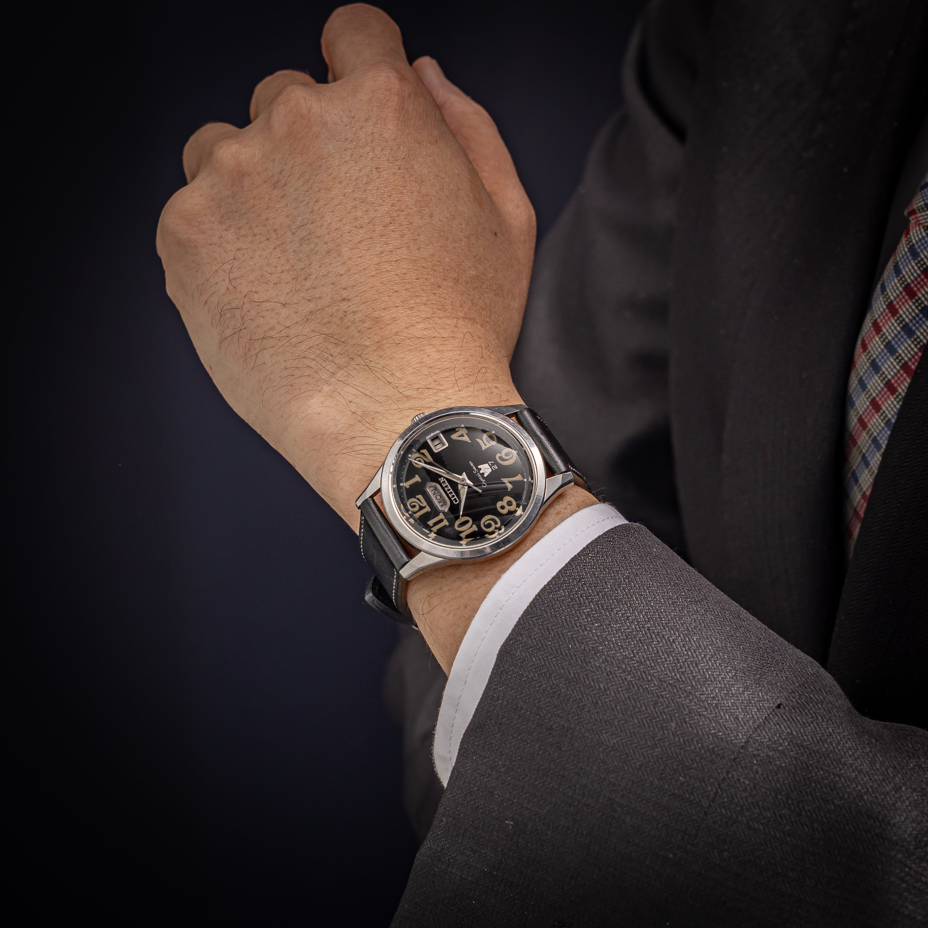 シチズン クリスタルセブン 1967年製 Ref.ACSS3008-Y ブラックアラビアダイヤル