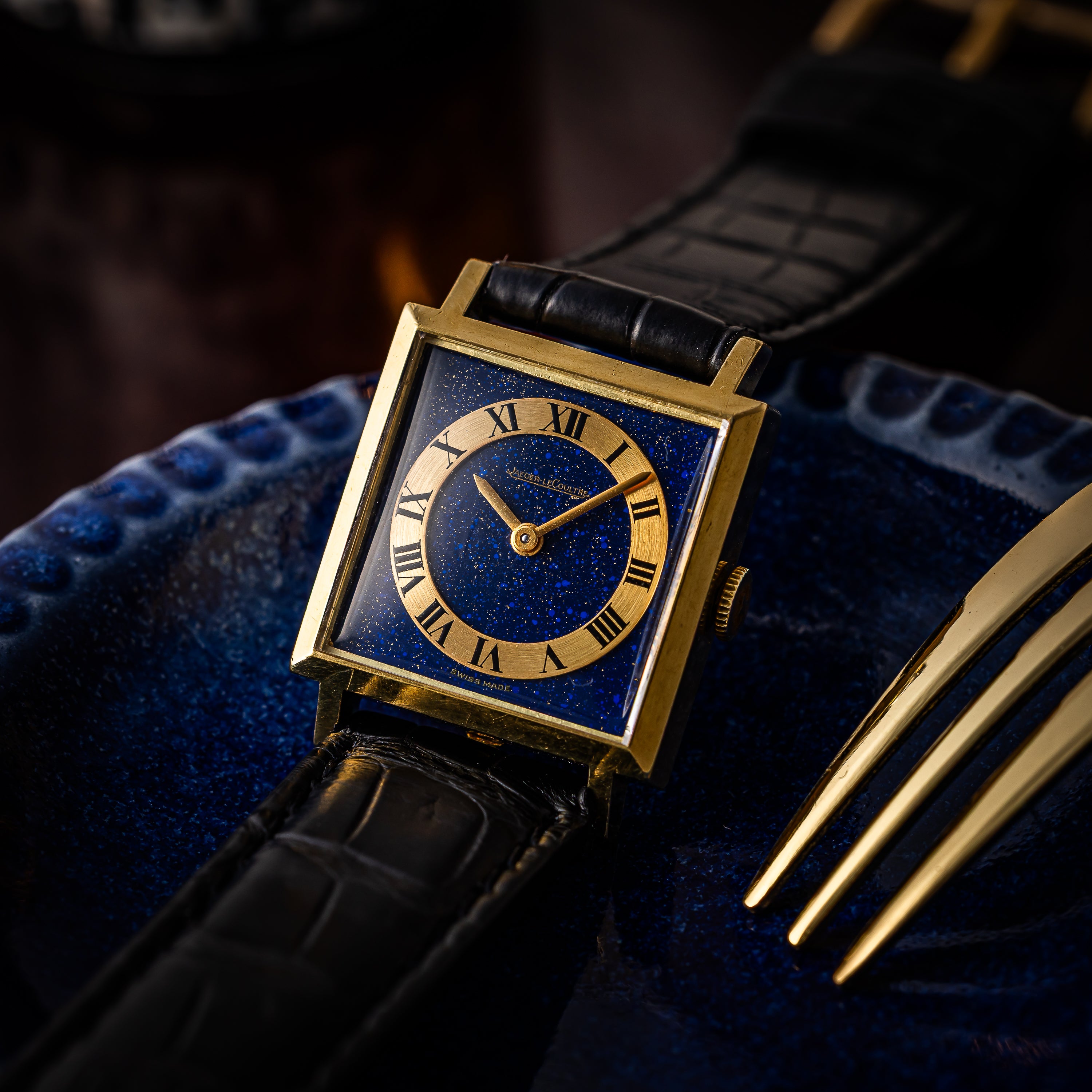 ジャガー・ルクルト 1970年代製 Ref.6003 21 ラピスラズリ ブルー 18KYG