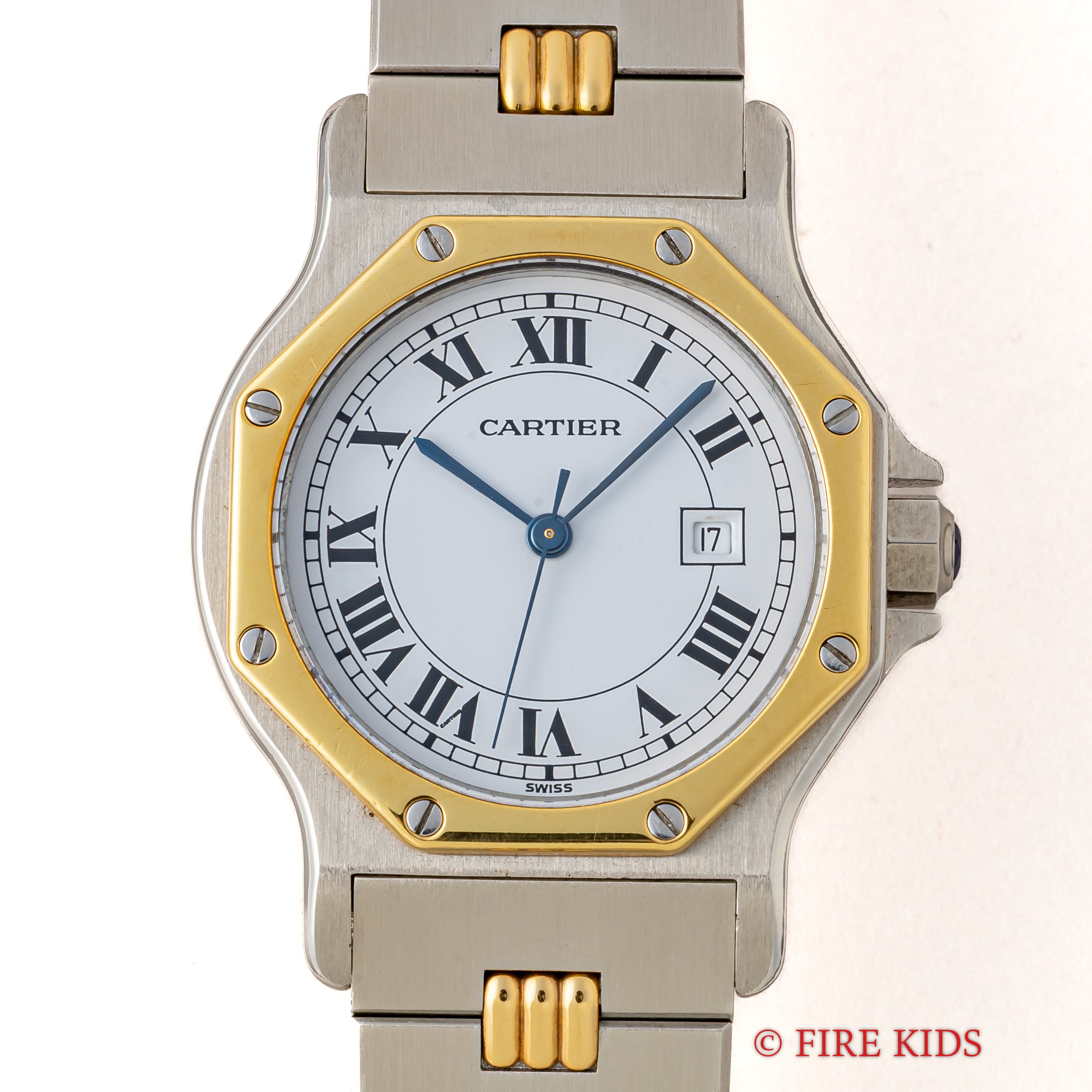 カルティエ サントス オクタゴンLM コンビ ホワイトローマン 1983年/昭和58年ギャラ 自動巻き