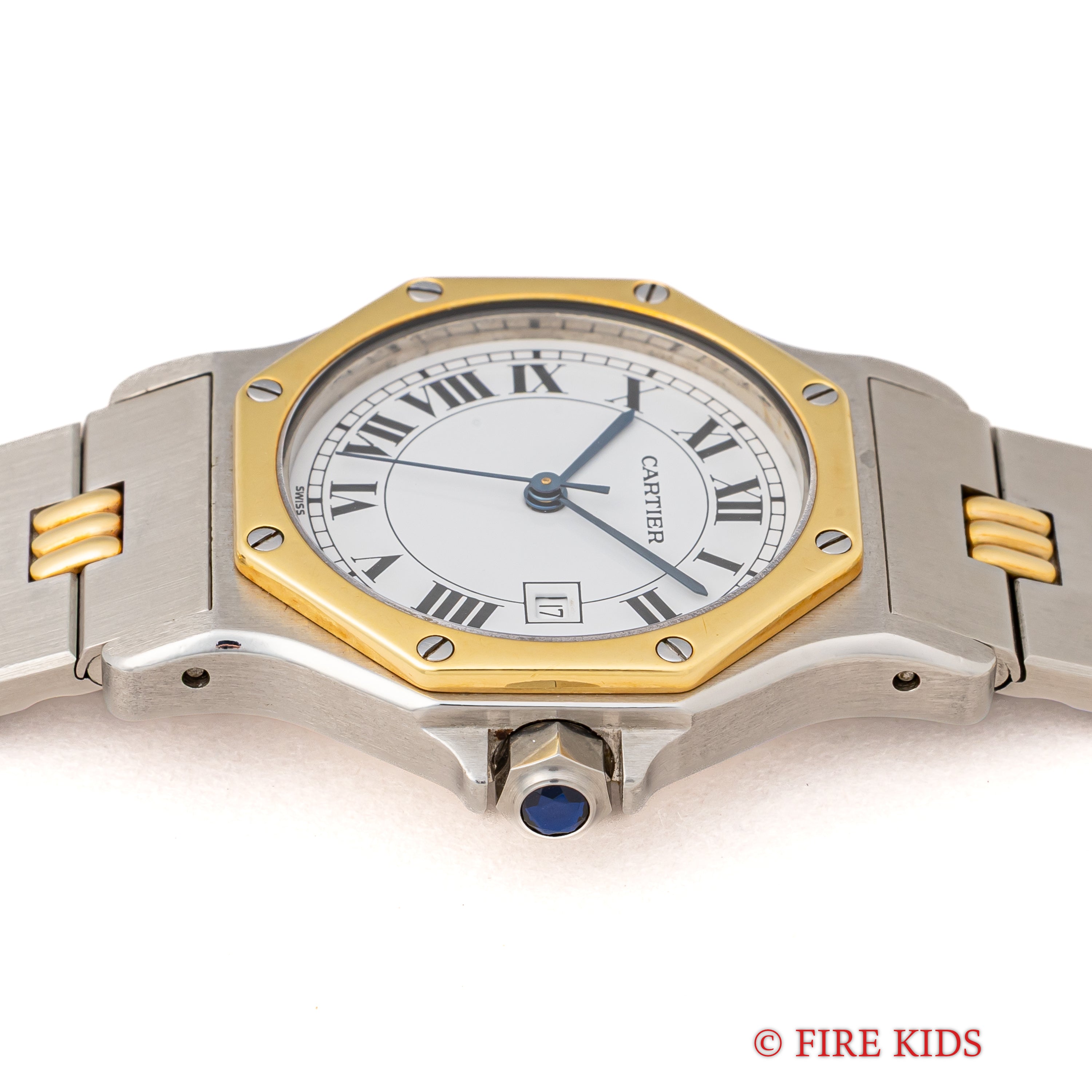 カルティエ サントス オクタゴンLM コンビ ホワイトローマン 1983年/昭和58年ギャラ 自動巻き