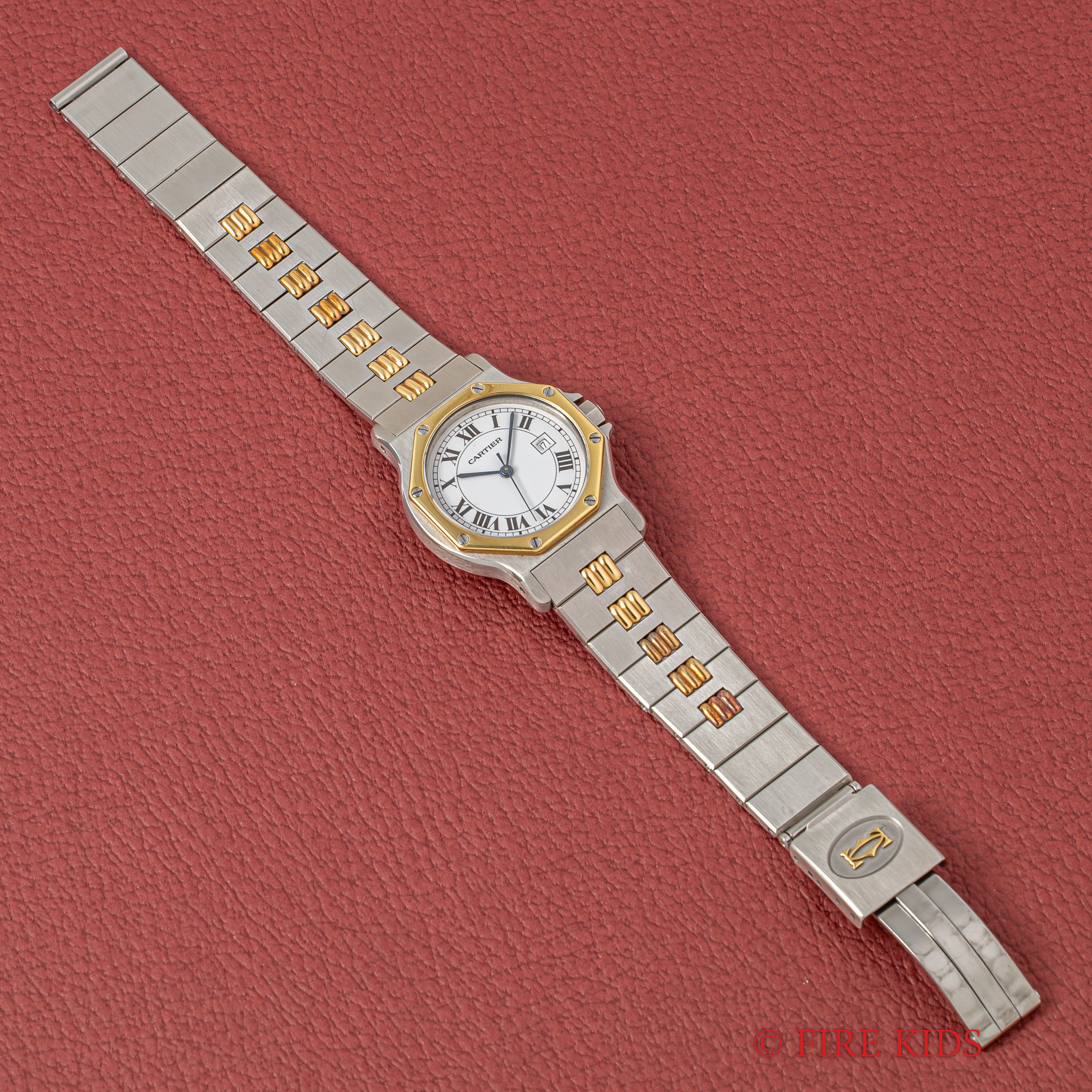 カルティエ サントス オクタゴンLM コンビ ホワイトローマン 1983年/昭和58年ギャラ 自動巻き