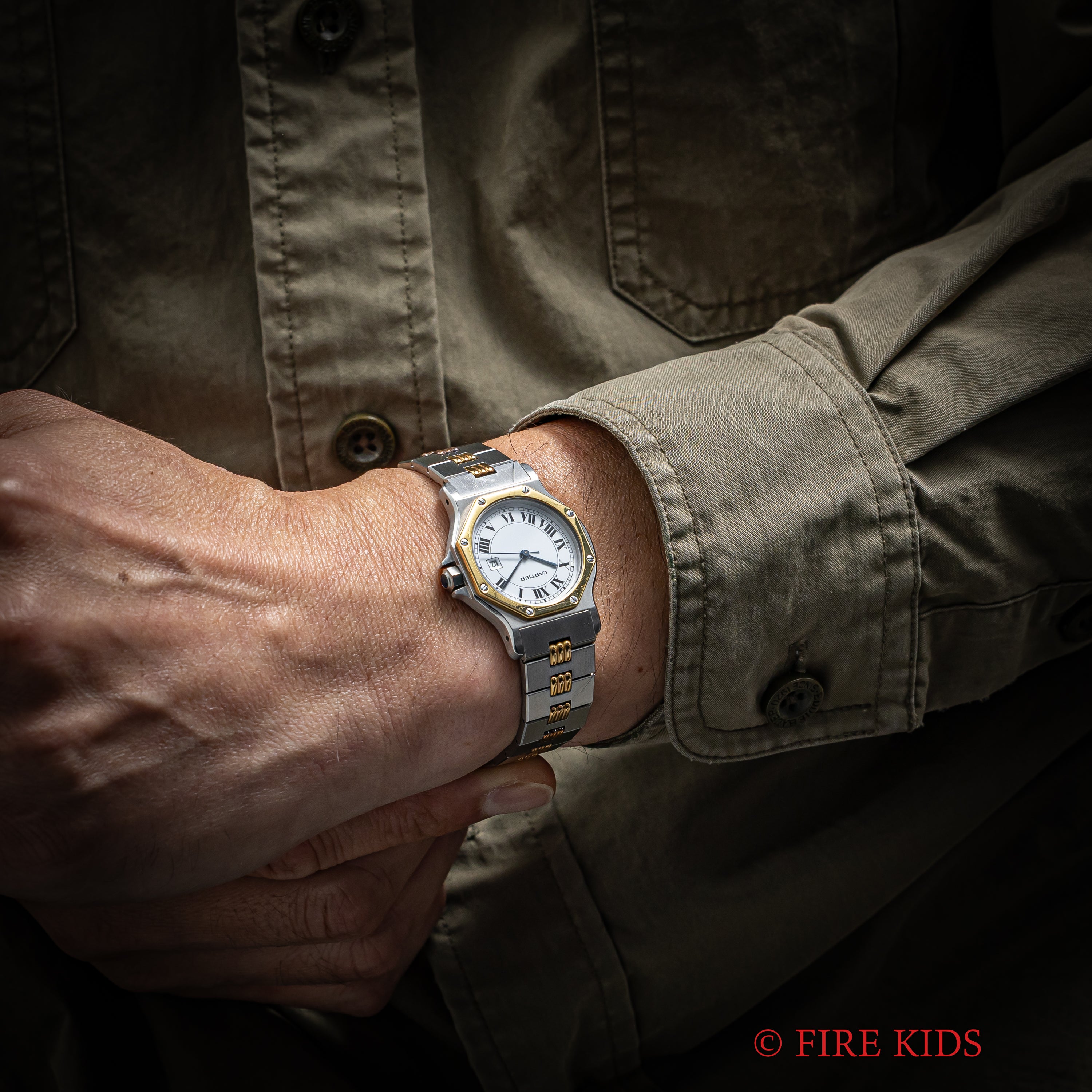 カルティエ サントス オクタゴンLM コンビ ホワイトローマン 1983年/昭和58年ギャラ 自動巻き