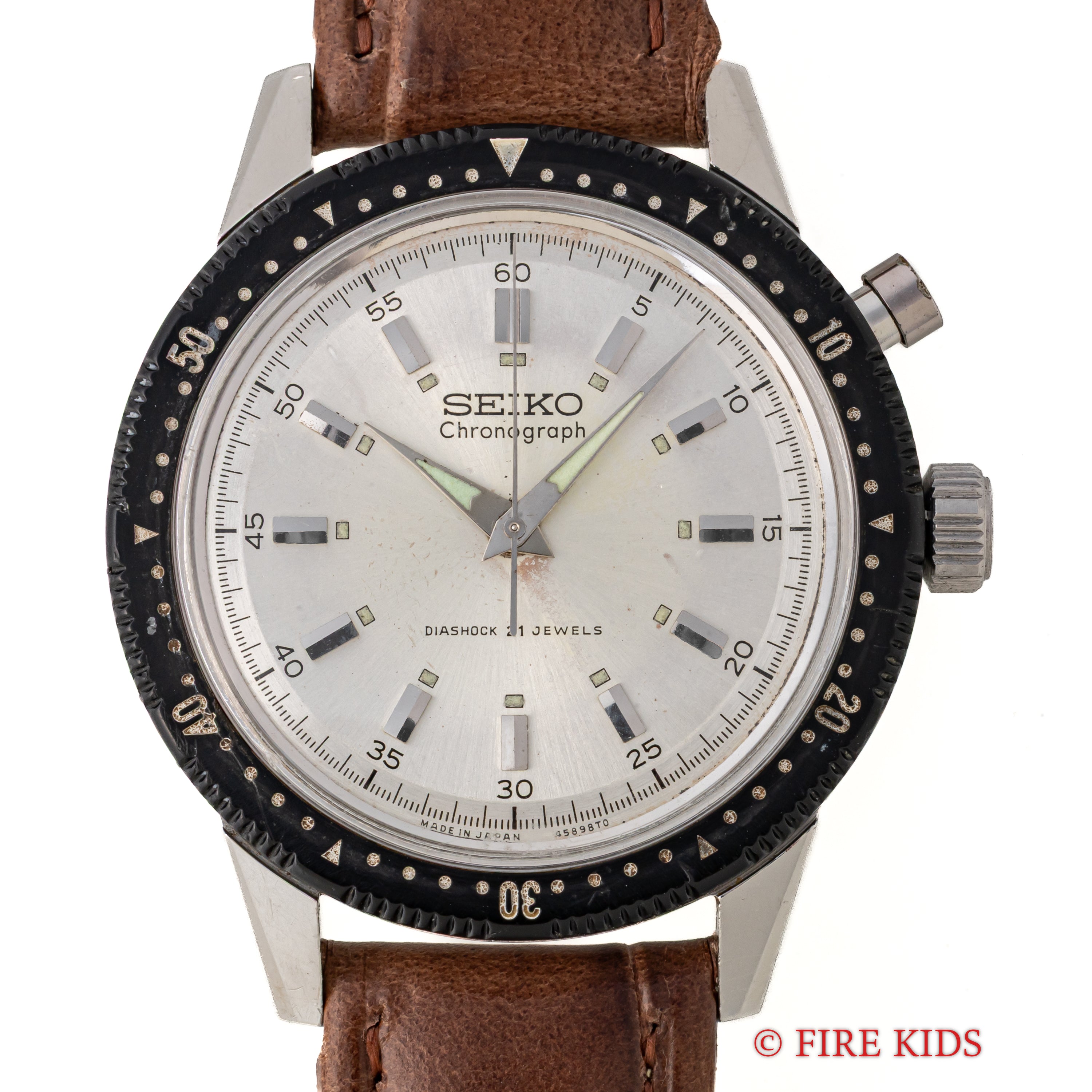 セイコー ワンプッシュクロノグラフ 1964年製 Ref.45899 聖火マーク プラ回転ベゼル