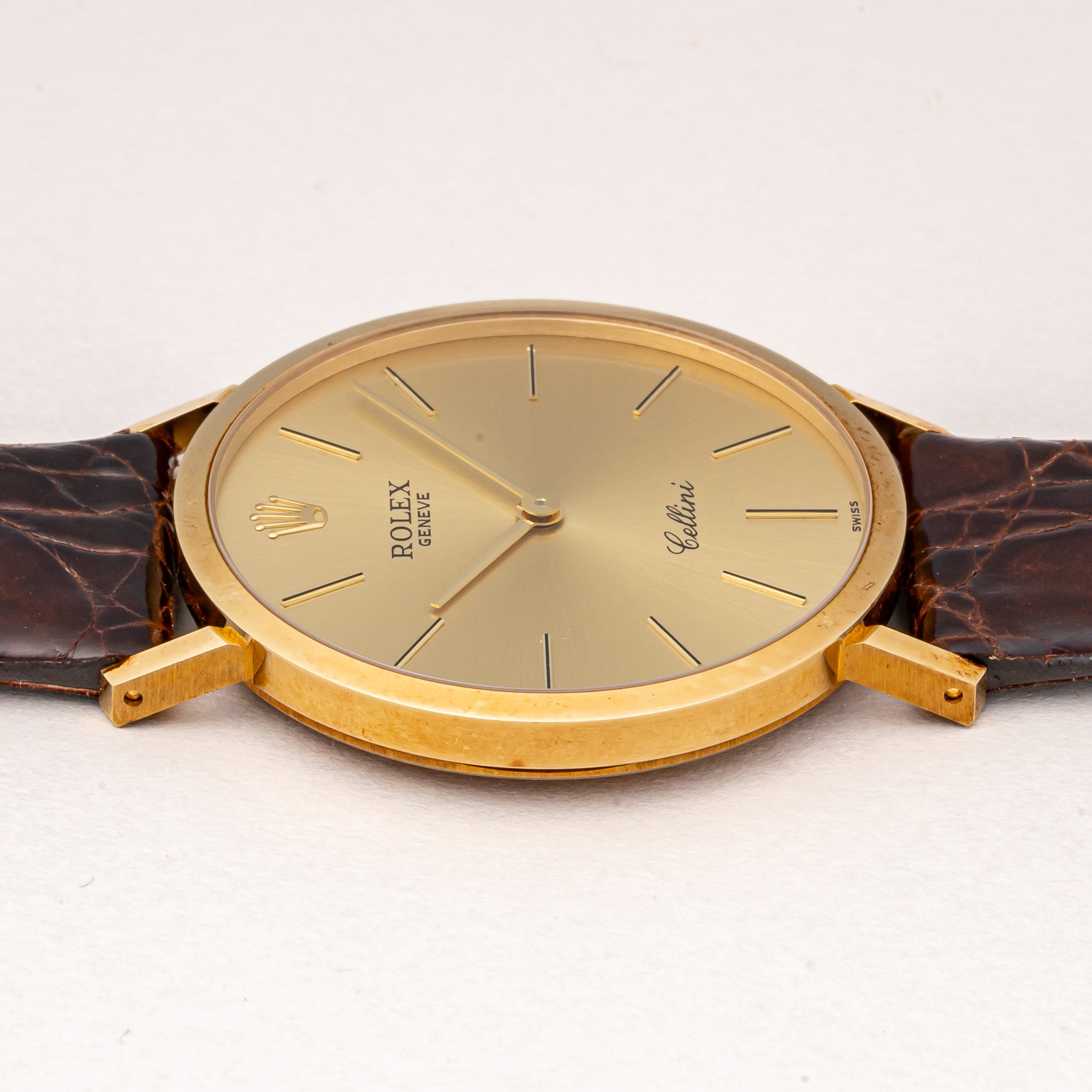 ロレックス チェリーニ ラウンドケース 1990年~1991年製 Ref.4112 18金イエローゴールド 箱、ポーチ付き