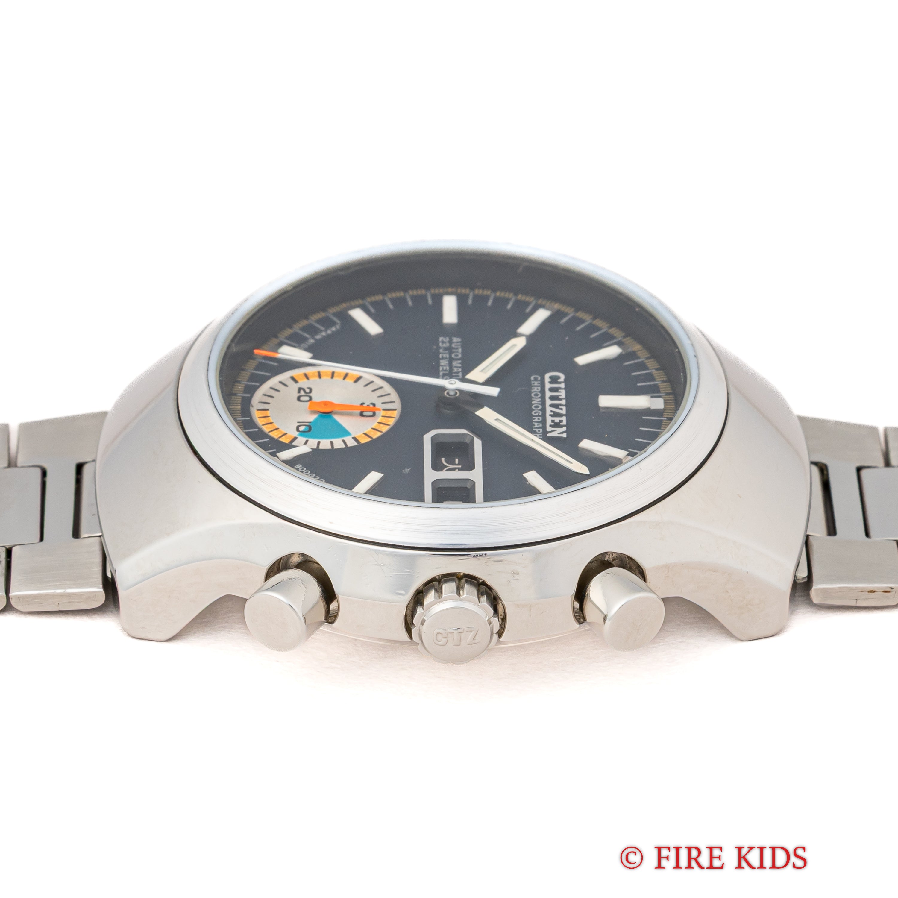 シチズン チャレンジタイマー 1972年製 ブラックダイヤル 自動巻きフライバッククロノグラフ 純正ブレス