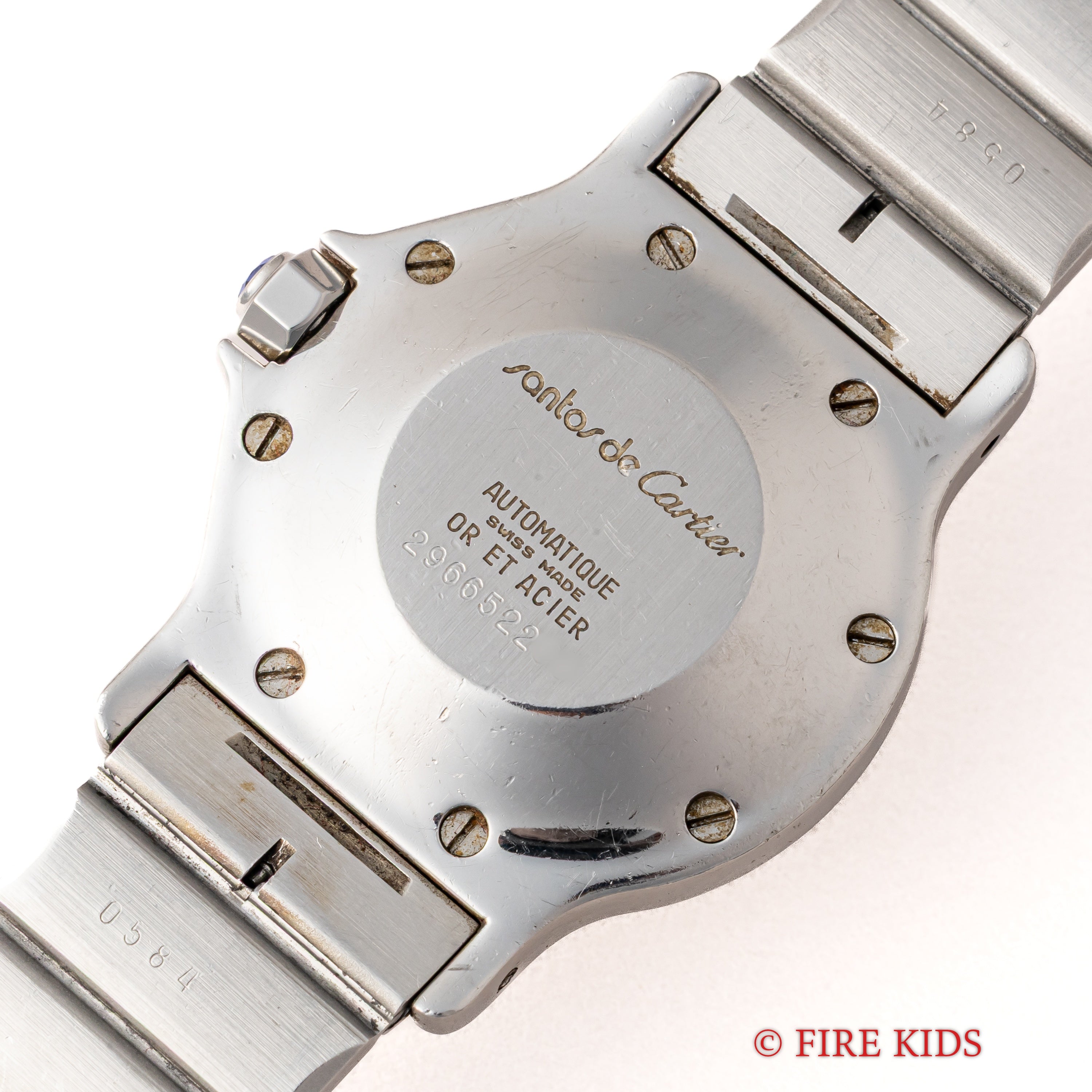 カルティエ サントスオクタゴン LMサイズ 1980年代製 コンビ 純正ブレス