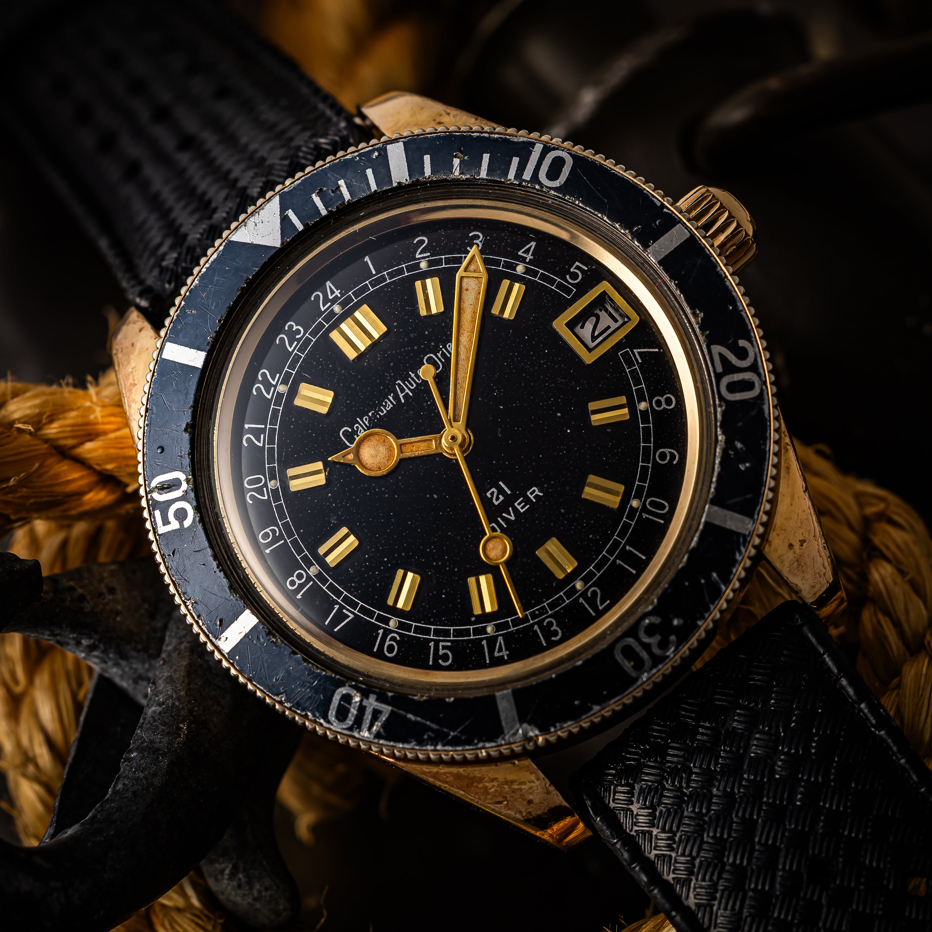 オリエント 21ダイバー ブラックダイヤル 1960年代製 金張りケース 自動巻 カレンダーオートオリエント