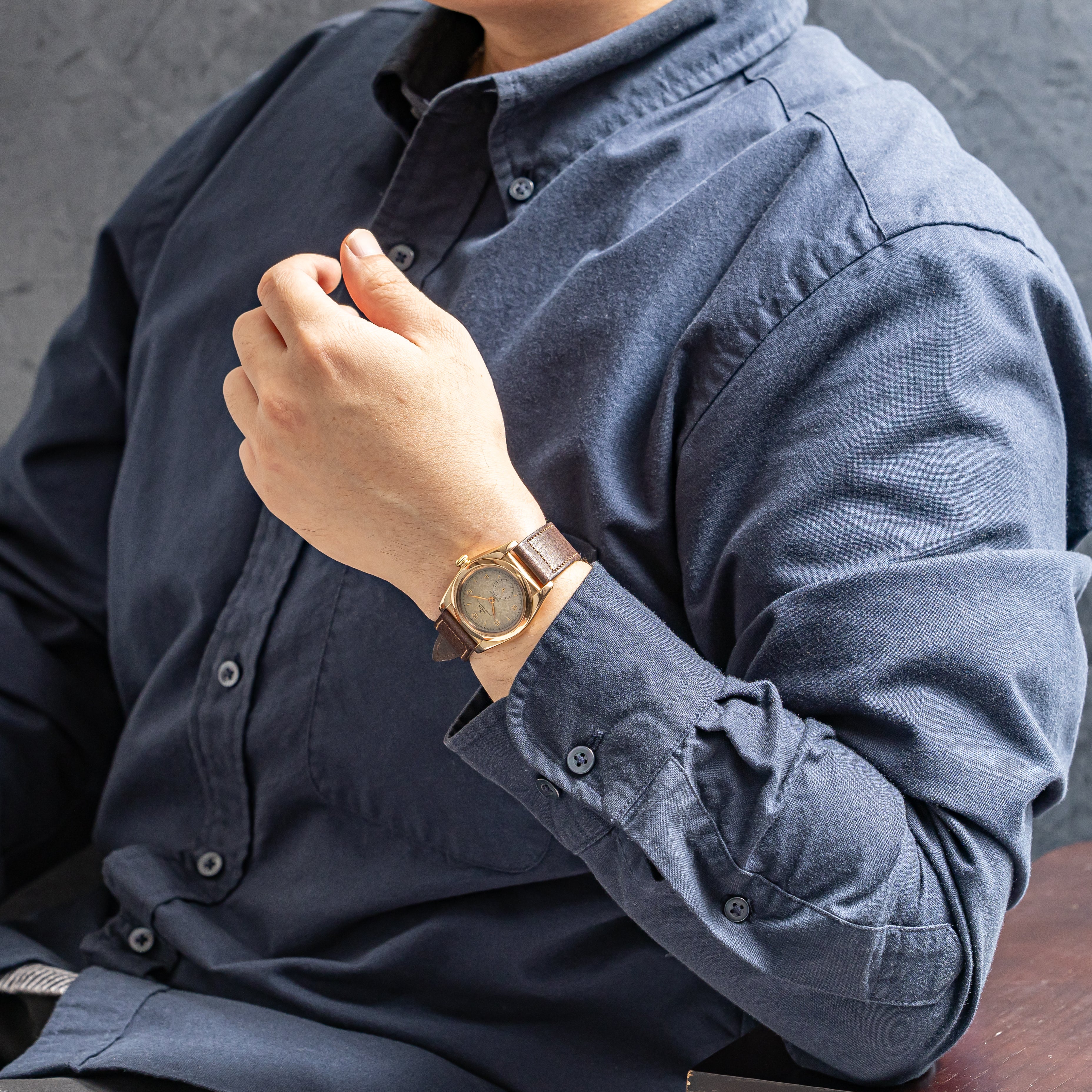 ロレックス バブルバック 14金ピンクゴールド 1946年製 スモールセコンド Ref.3130