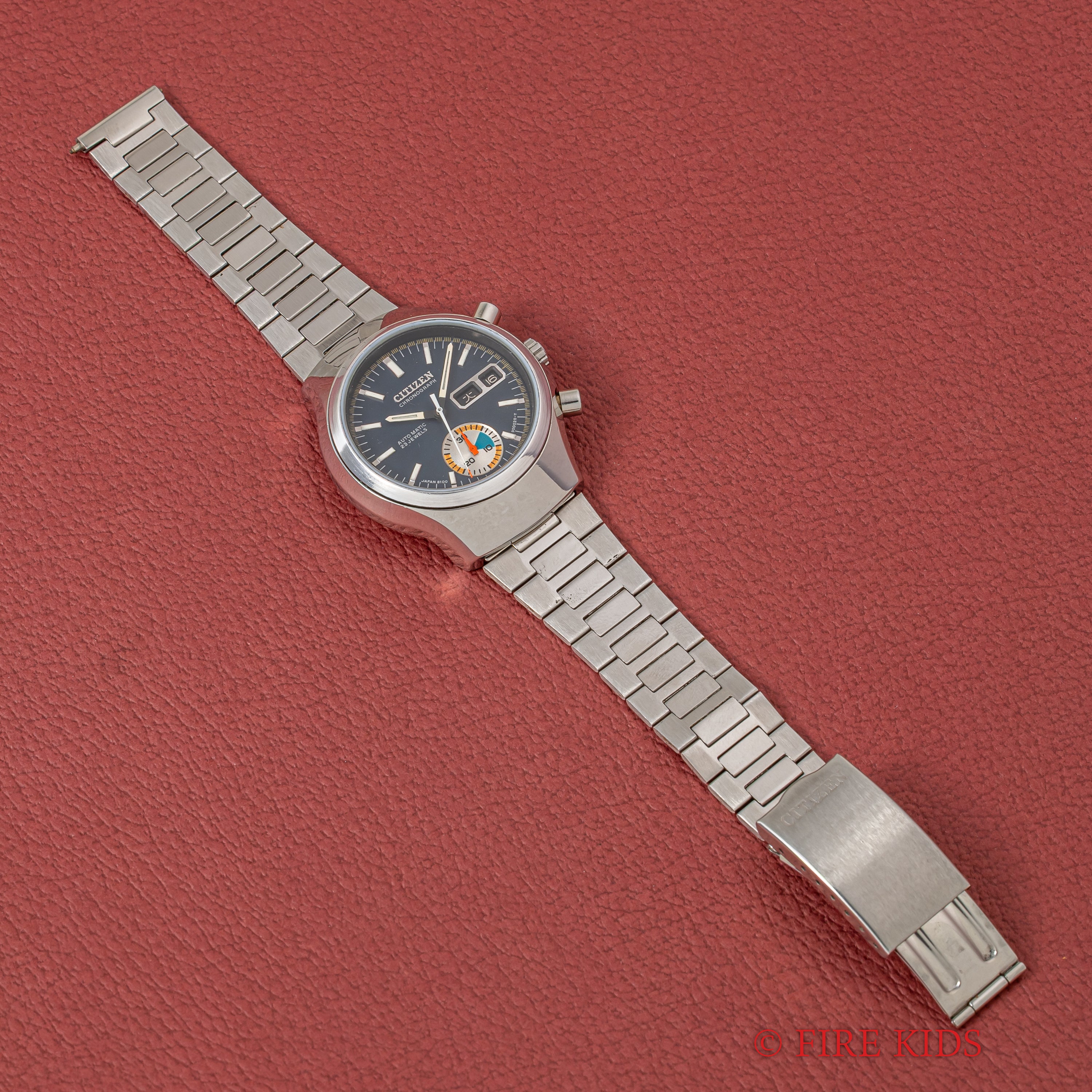 シチズン チャレンジタイマー 1972年製 ブラックダイヤル 自動巻きフライバッククロノグラフ 純正ブレス