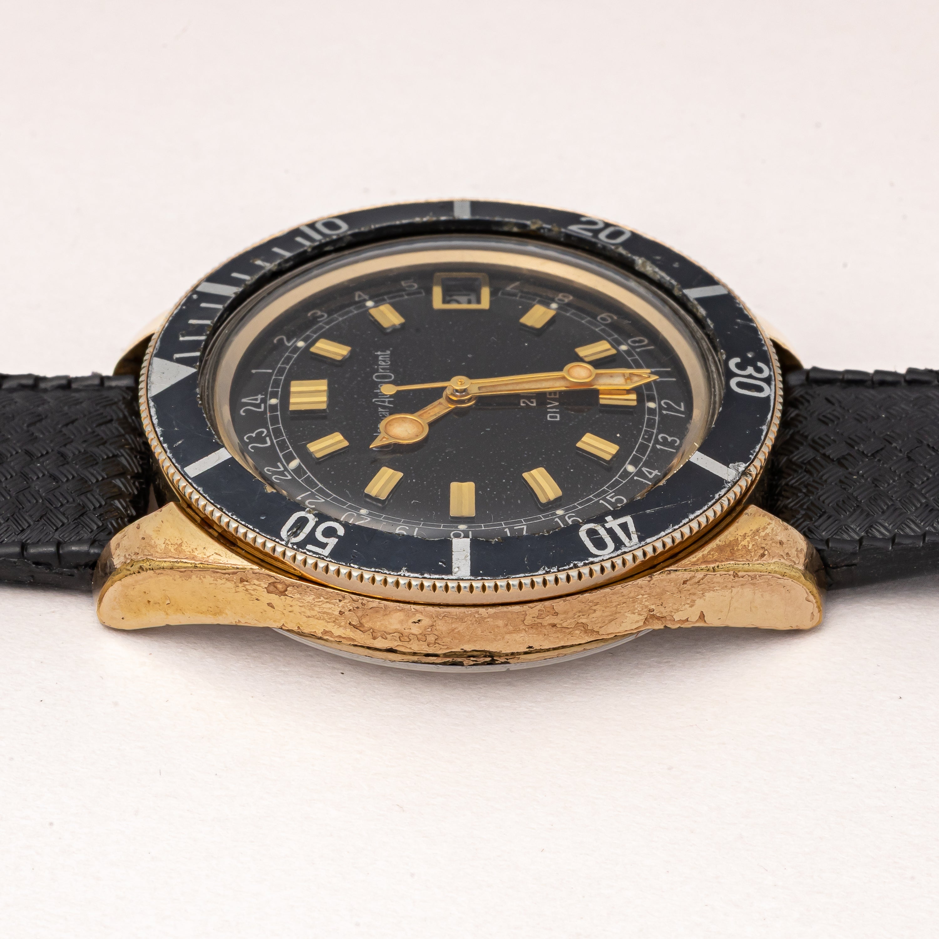 オリエント 21ダイバー ブラックダイヤル 1960年代製 金張りケース 自動巻 カレンダーオートオリエント