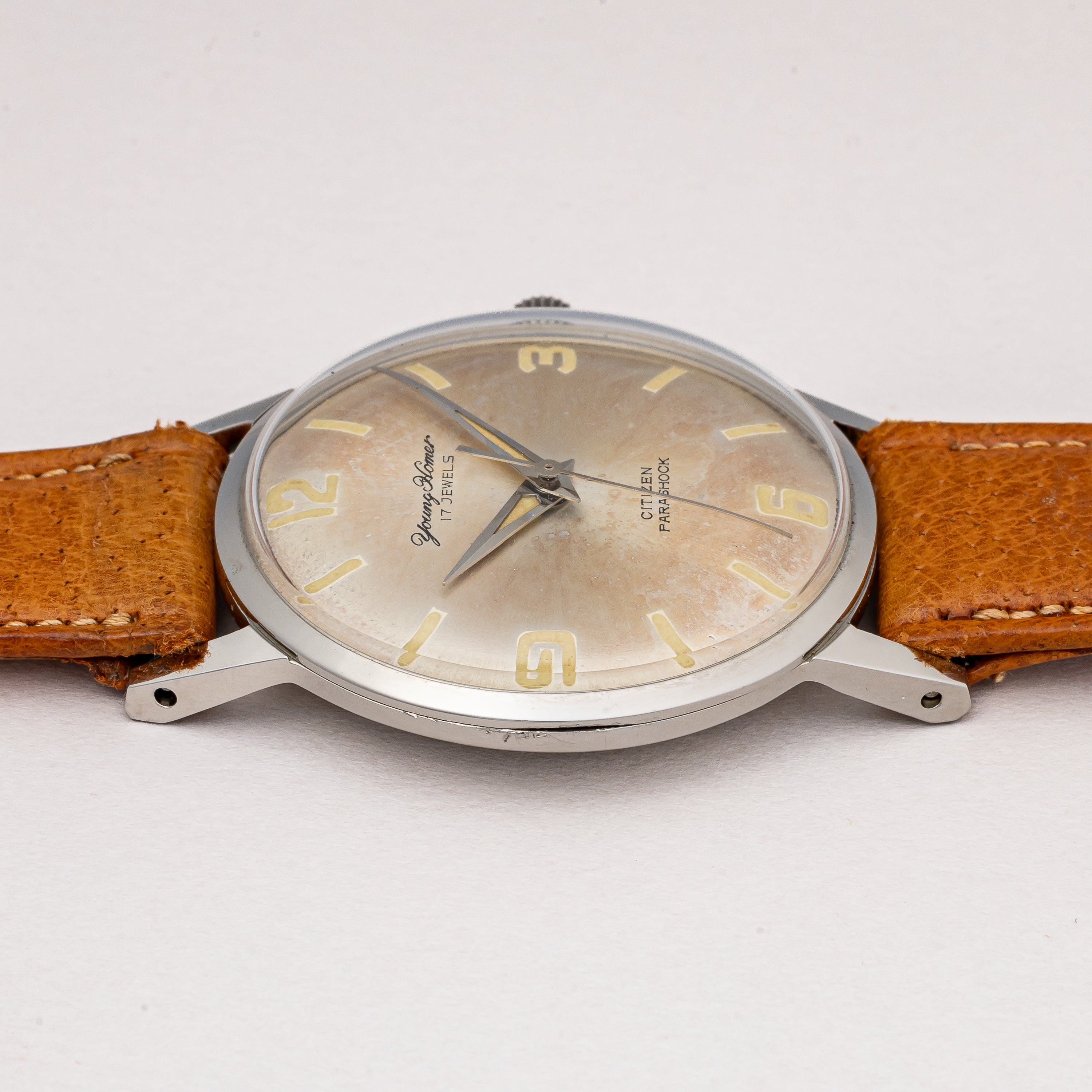シチズン ヤングホーマー 1965年製 オリジナル夜光入り文字盤 手巻き式 オリジナル革ベルト、タグ付き美品