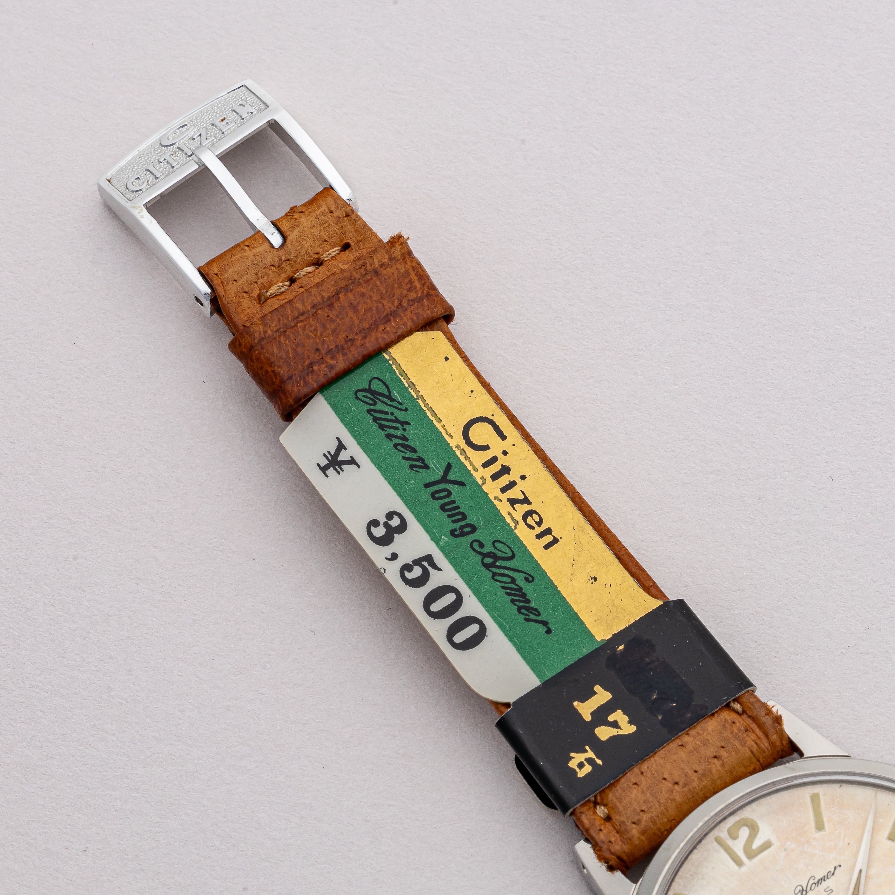 シチズン ヤングホーマー 1965年製 オリジナル夜光入り文字盤 手巻き式 オリジナル革ベルト、タグ付き美品