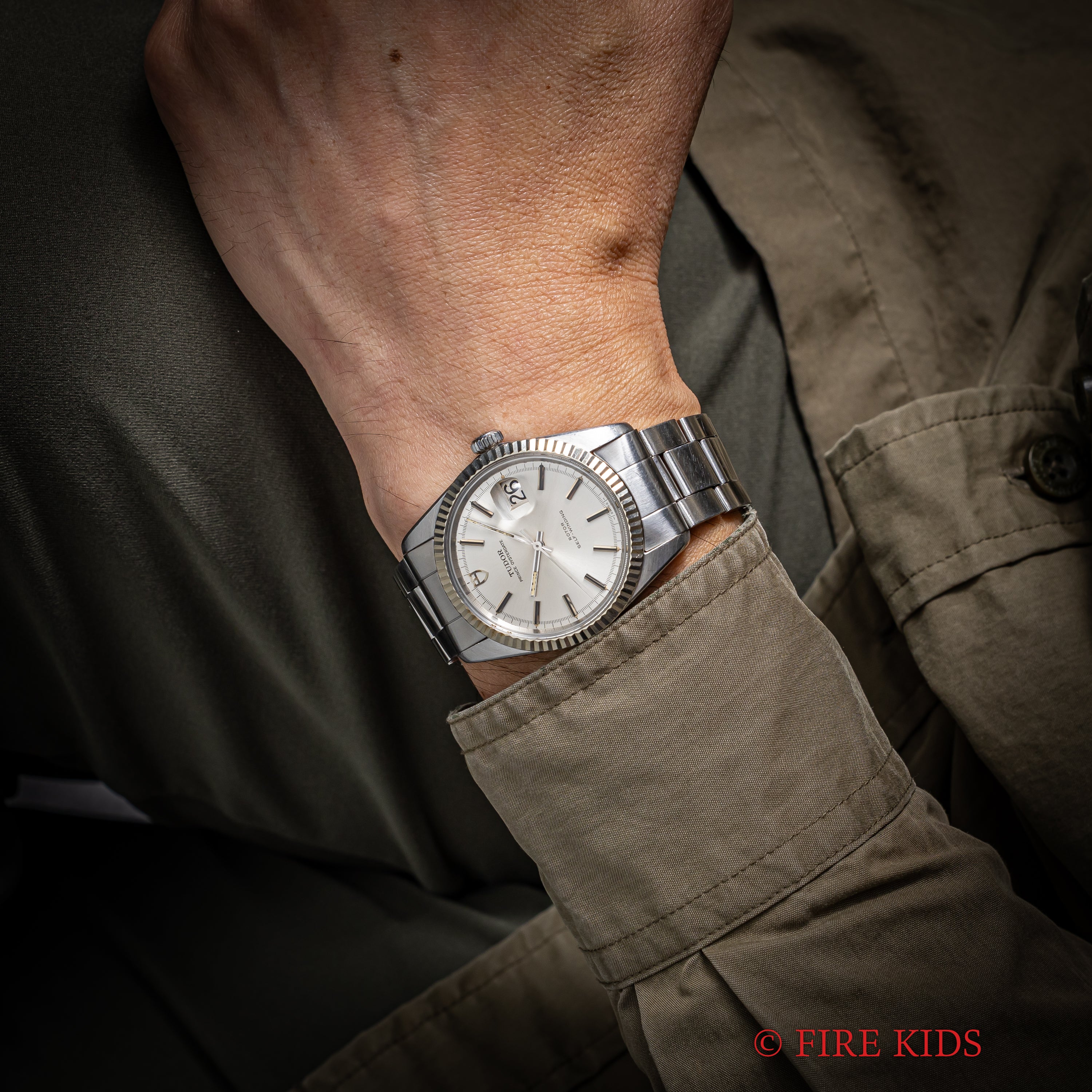 チューダー プリンスオイスターデイト 1974年製 Ref.9081/4 ジャンボ ロレックス純正20mm巻きブレス付き